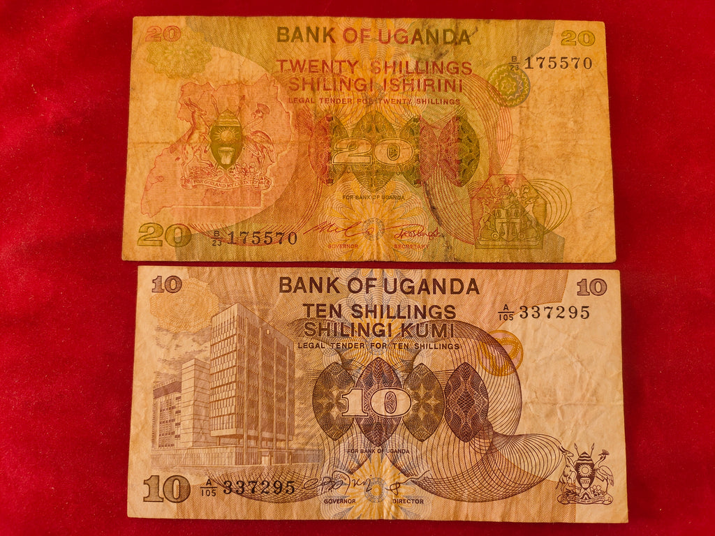BANK OF UGANDA 10, 20, 100 SHILLINGS (223)