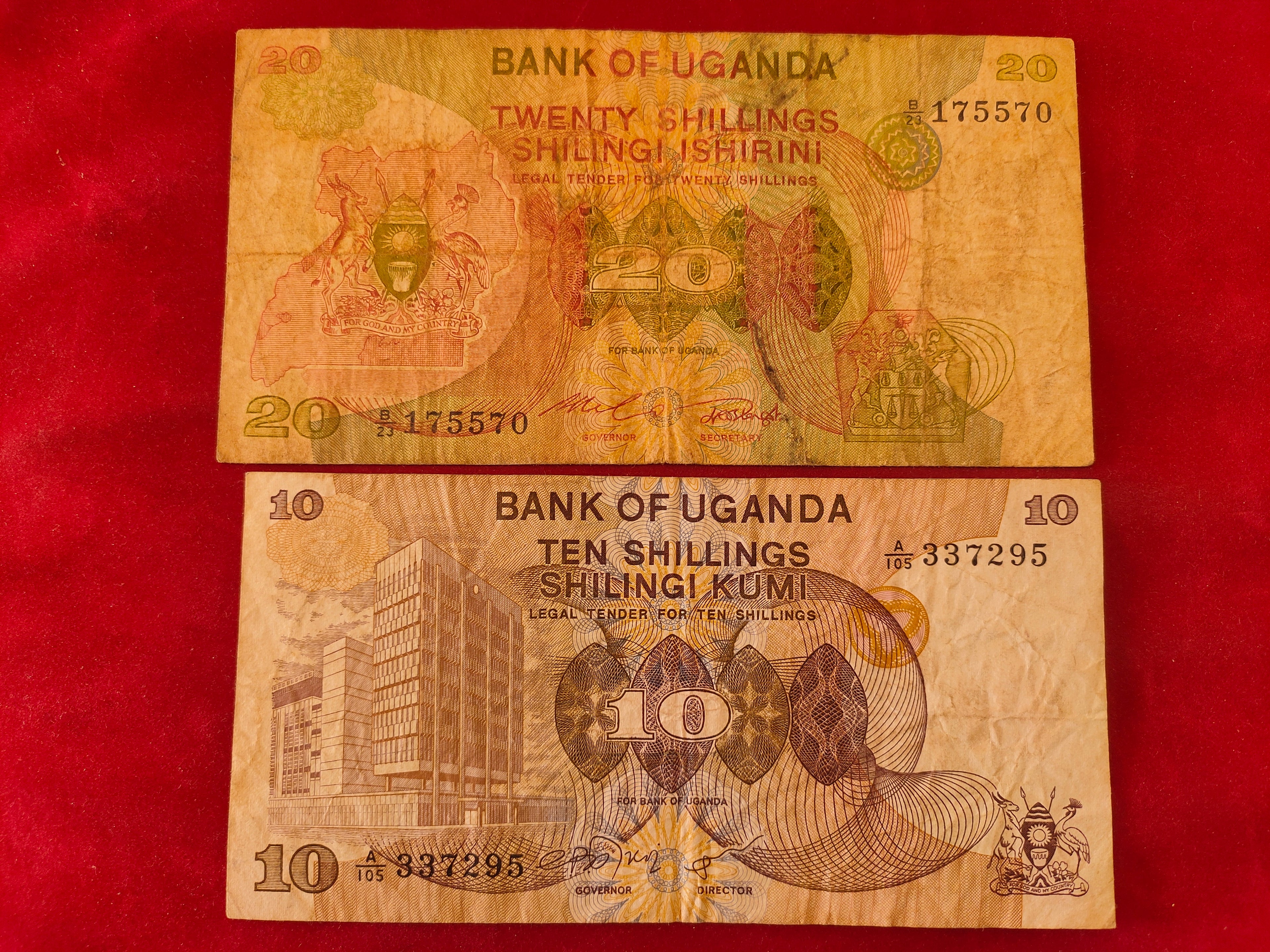 BANK OF UGANDA 10, 20, 100 SHILLINGS (223)