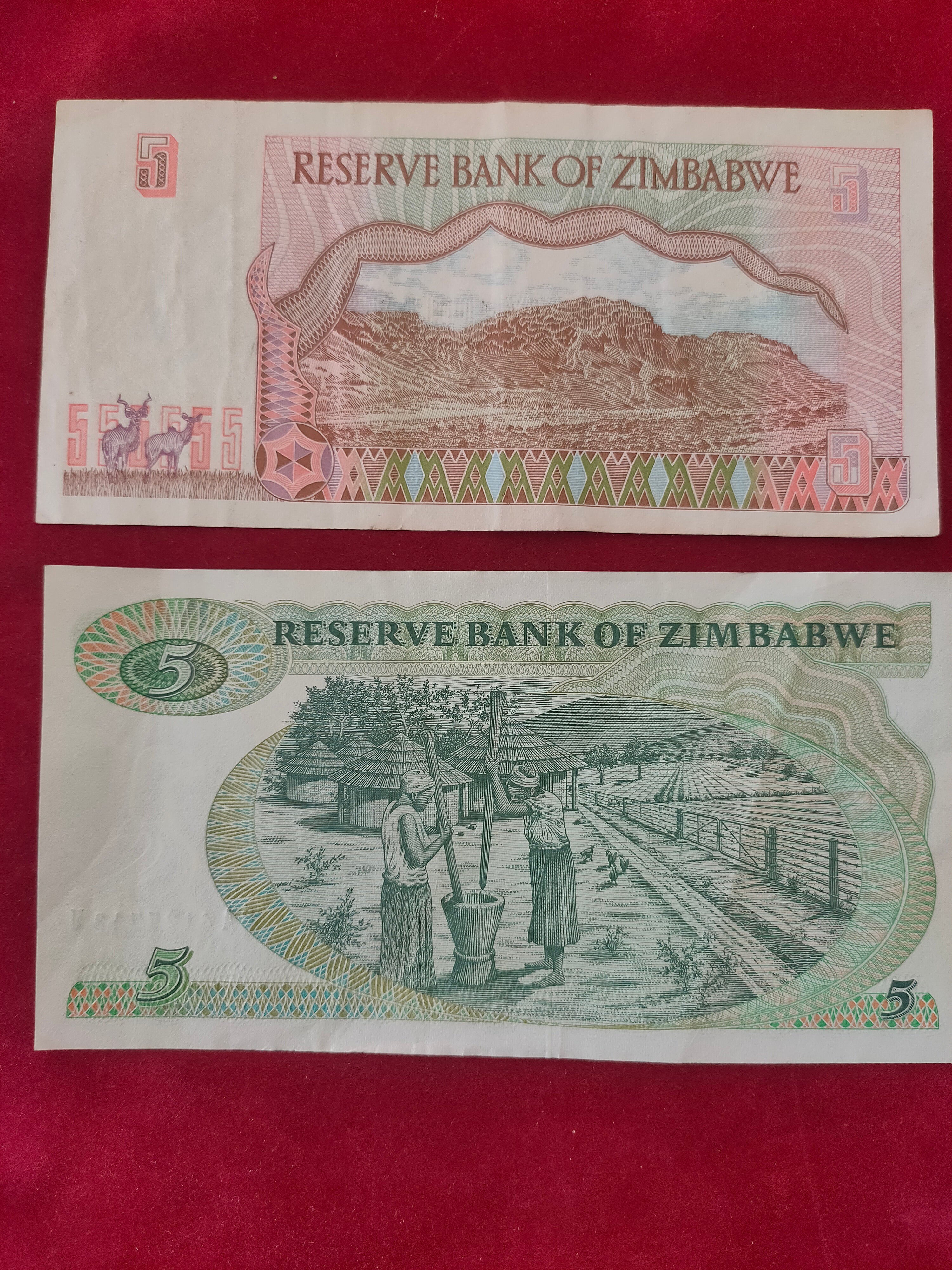 CENTRAL BANK OF ZIMBABWE 5, 10, 100 DOLLARS (C168)