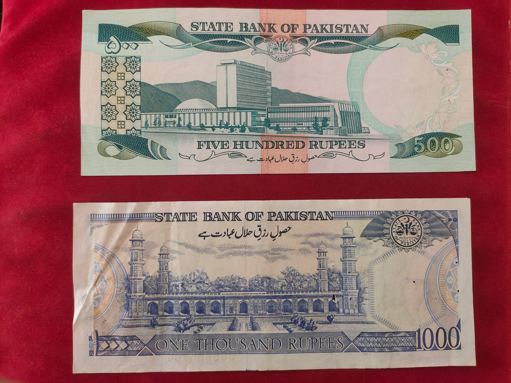 STATE BANK OF PAKISTAN 500, 1000 RUPEES (C177)