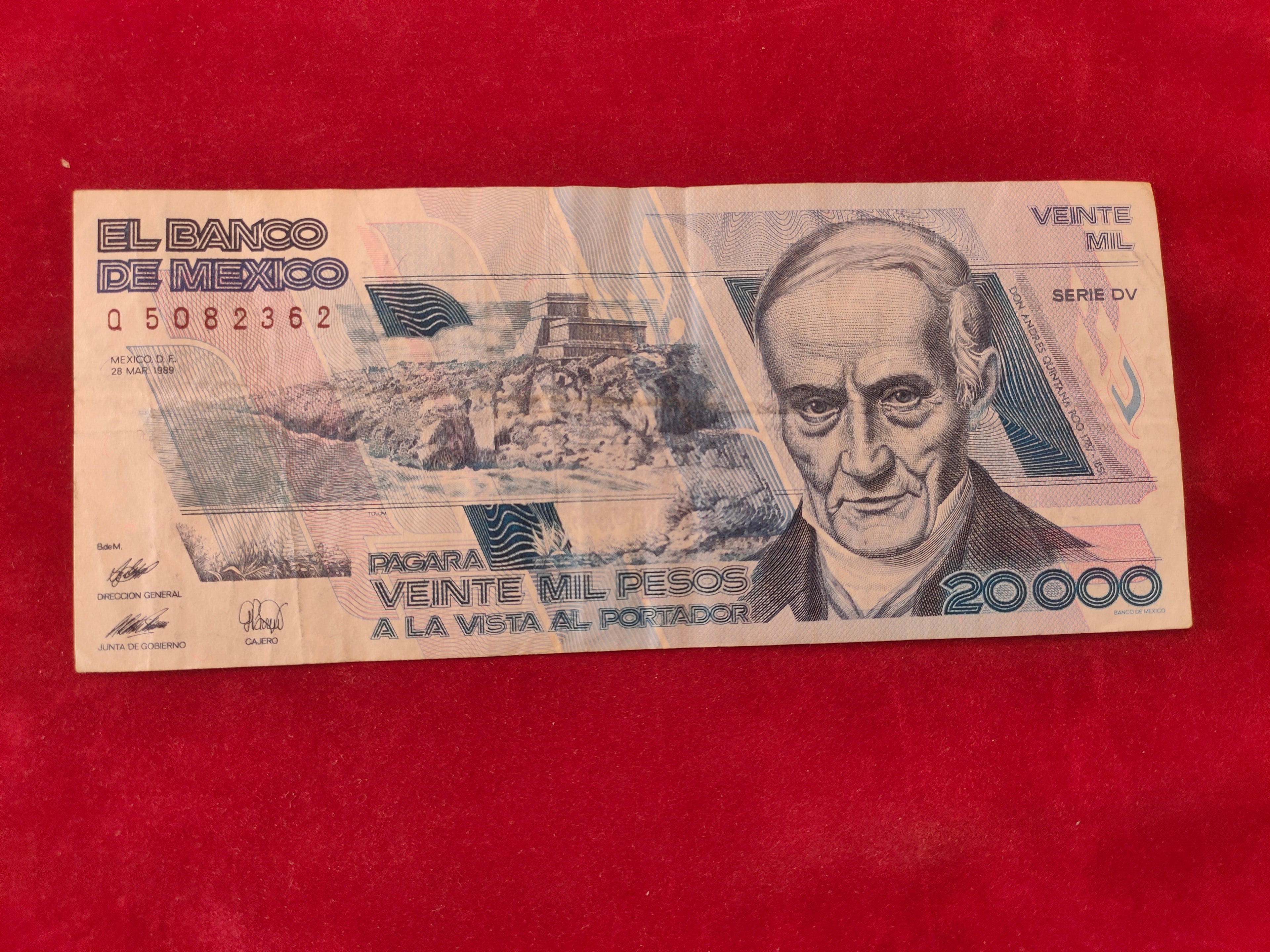 BANK OF MEXICO 20000 PESOS (D939)