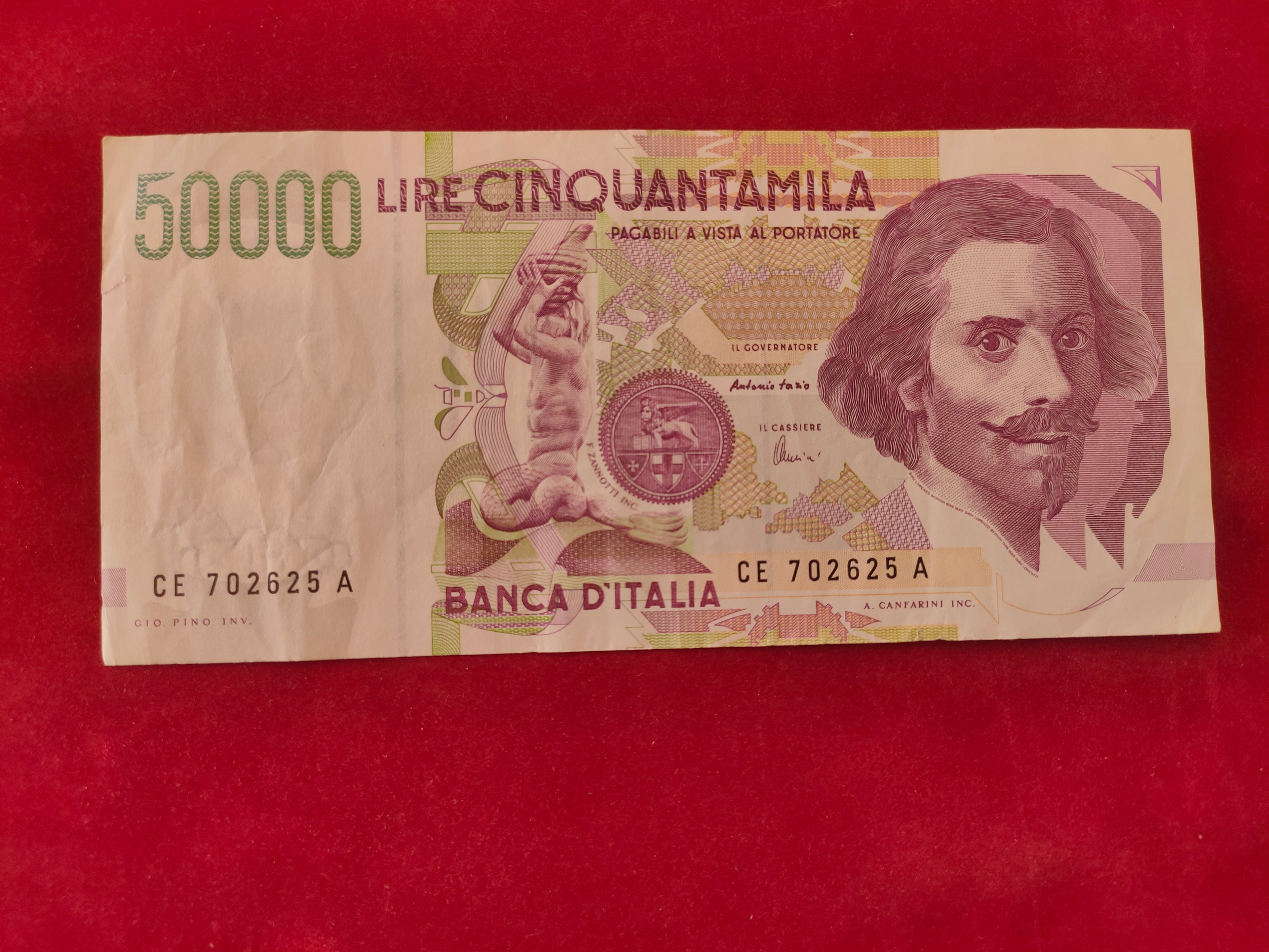 BANK OF ITALY 50000 LIRE (C882)