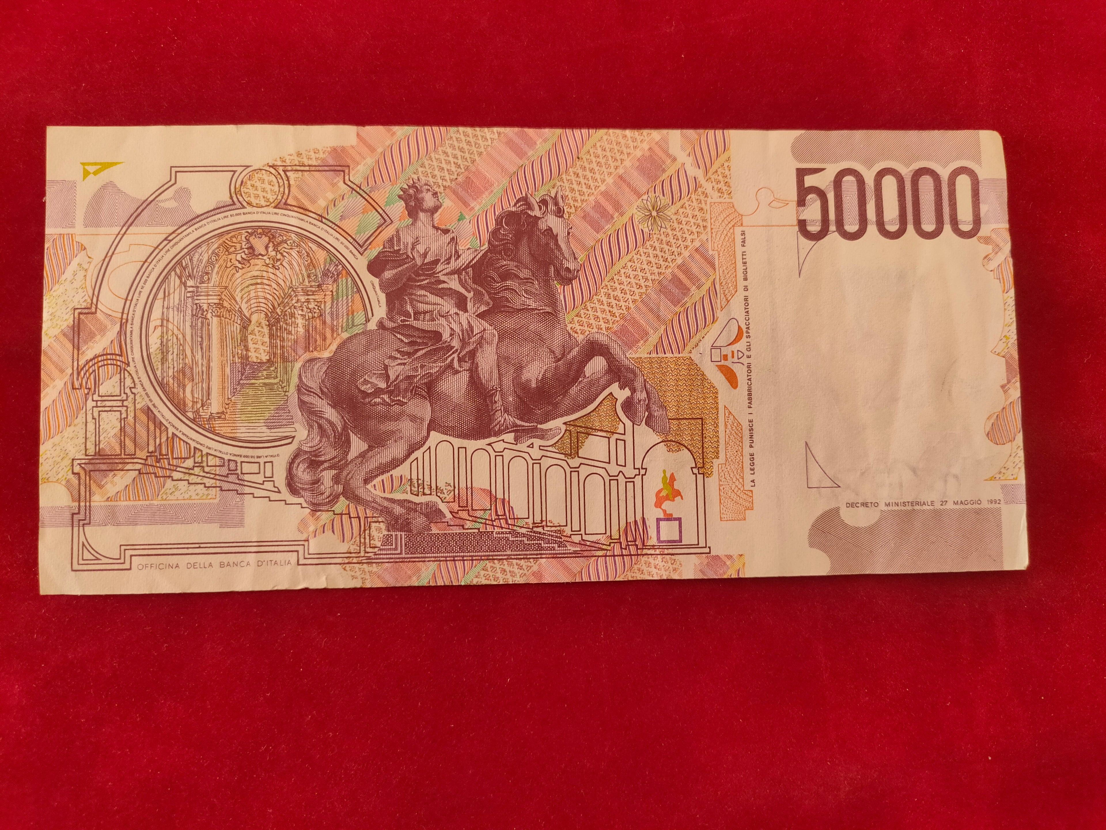 BANK OF ITALY 50000 LIRE (C882)