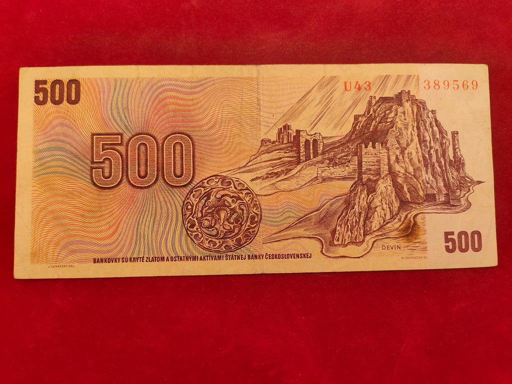 STATE BANK OF CZECHOSLOVAK 500 KORUN (C326)