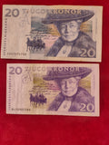 NATIONAL BANK OF SWEDEN 20 KRONOR (D835)