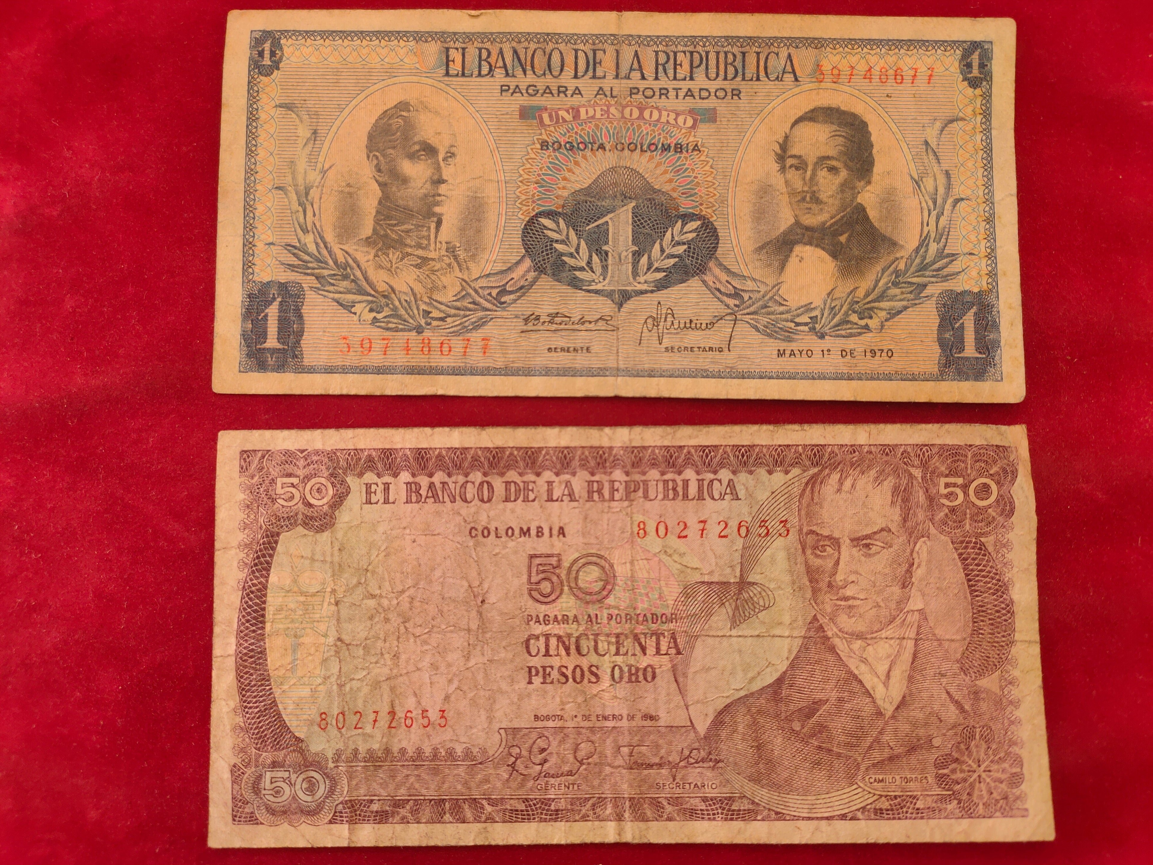 BANK OF COLAMBIA 1, 50 PESOS ORO (D821)