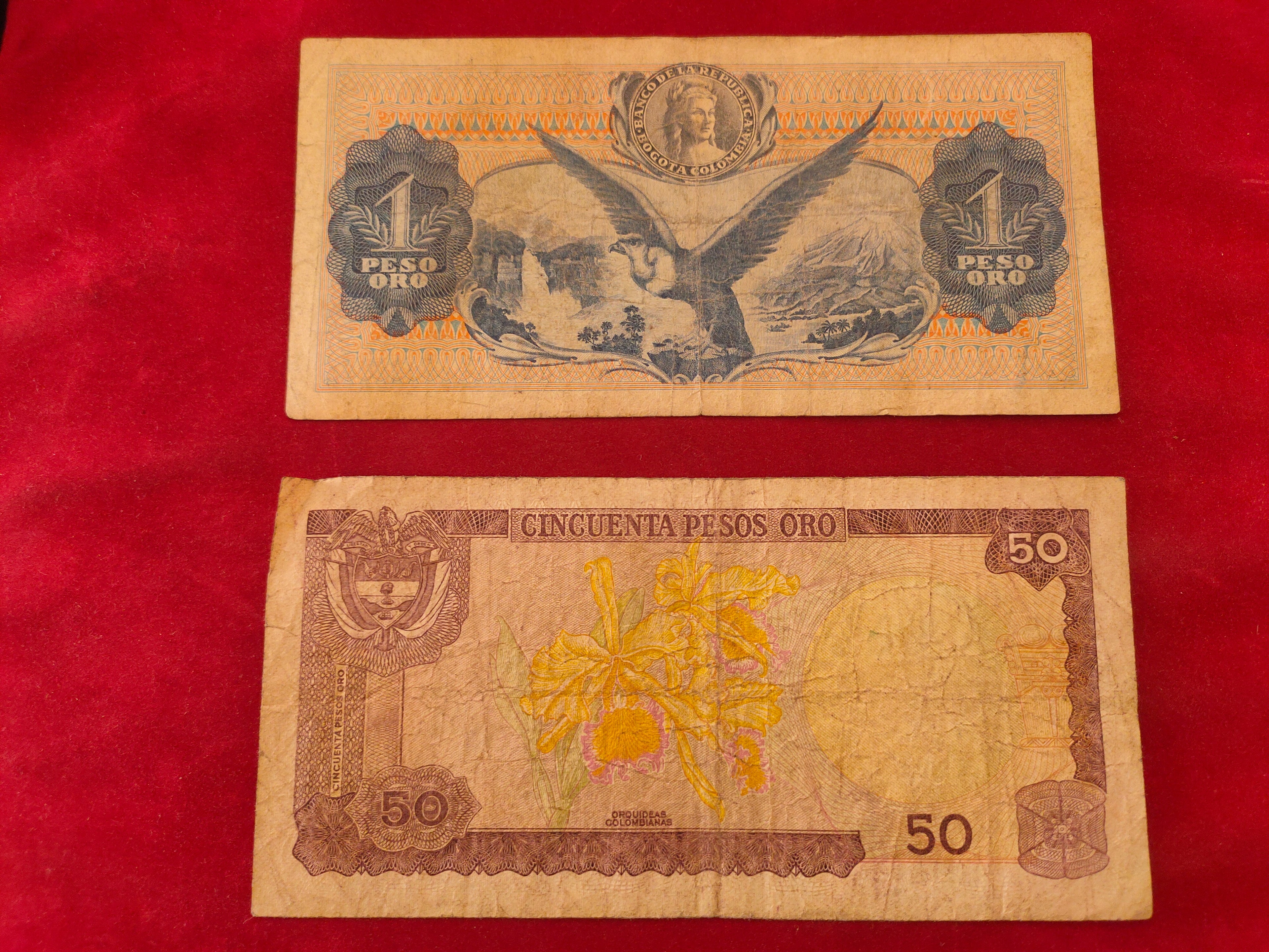 BANK OF COLAMBIA 1, 50 PESOS ORO (D821)
