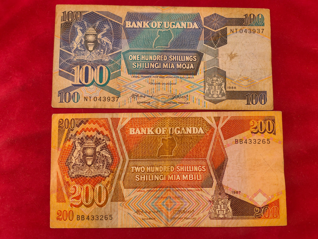 BANK OF UGANDA 100, 200 SHILINGI (255)