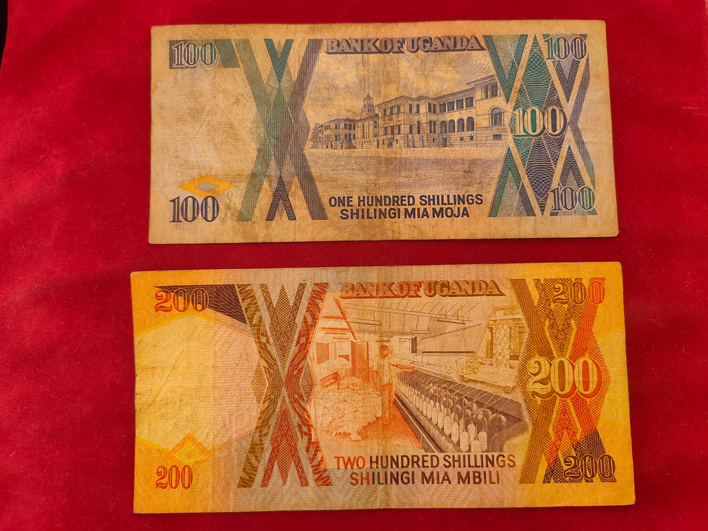 BANK OF UGANDA 100, 200 SHILINGI (255)