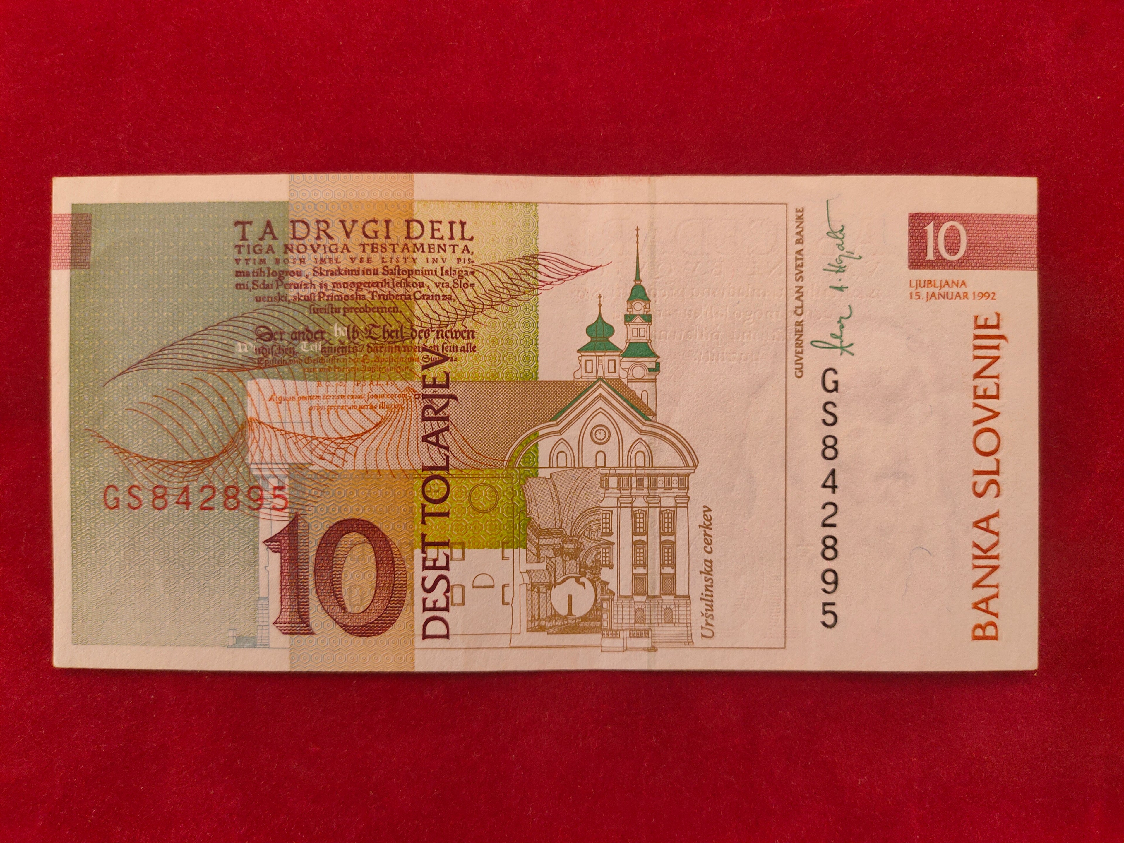 BANK OF SLOVENIA 10 TOLARJEV (D777)