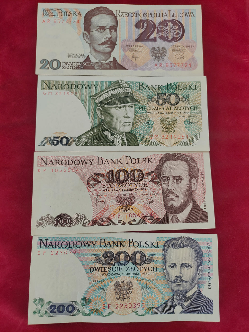 BANK OF POLAND 20, 50, 100, 200, 500, 1000, 2000, 5000 ZLOTYCH (250)