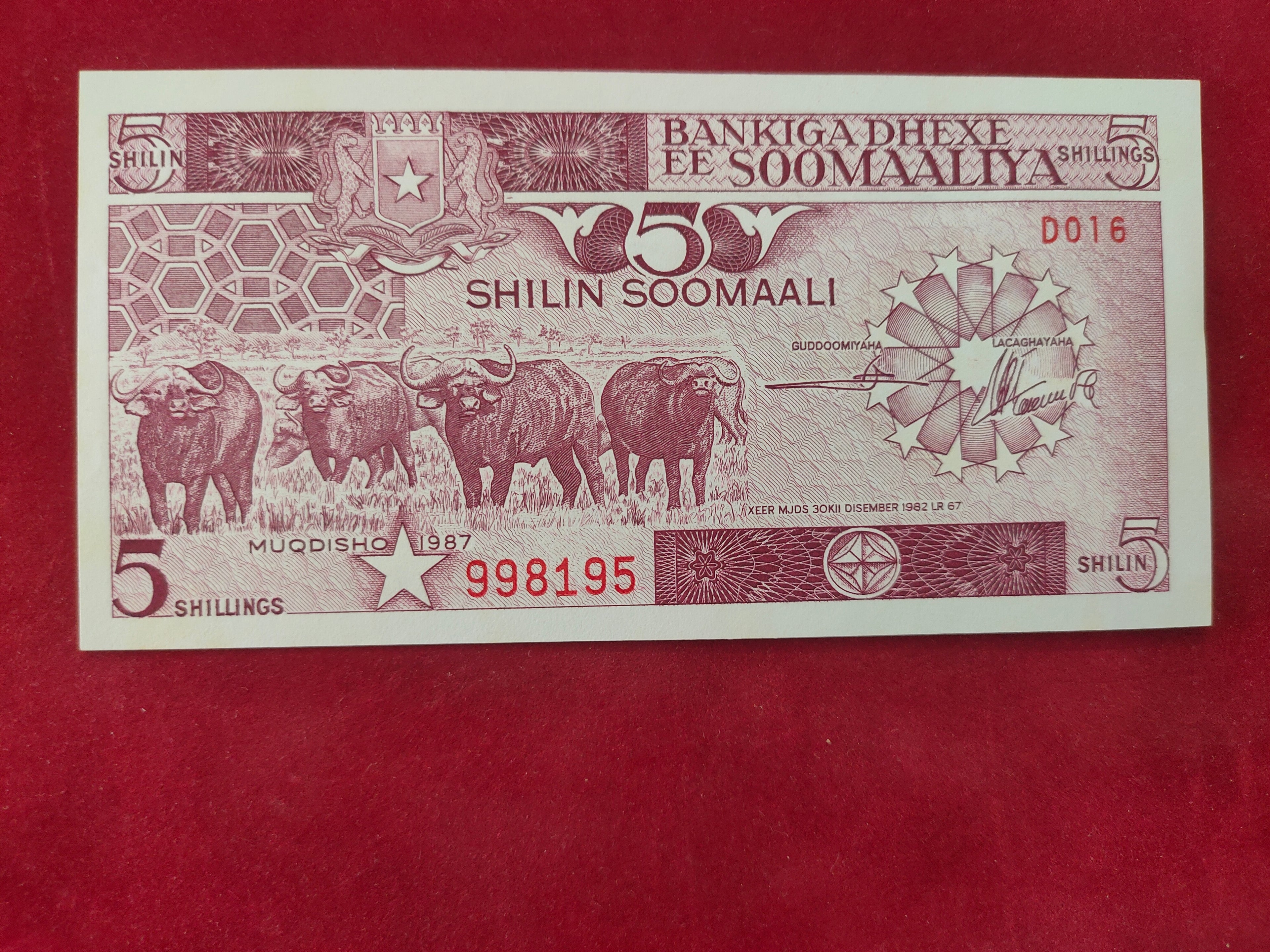 CENTRAL BANK OF SOMALIA 5SHILLINGS (321)