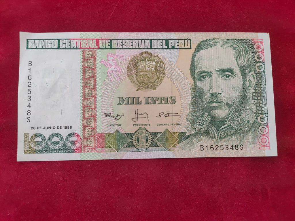 CENTRAL BANK OF PERU 1000  INTIS (V442)