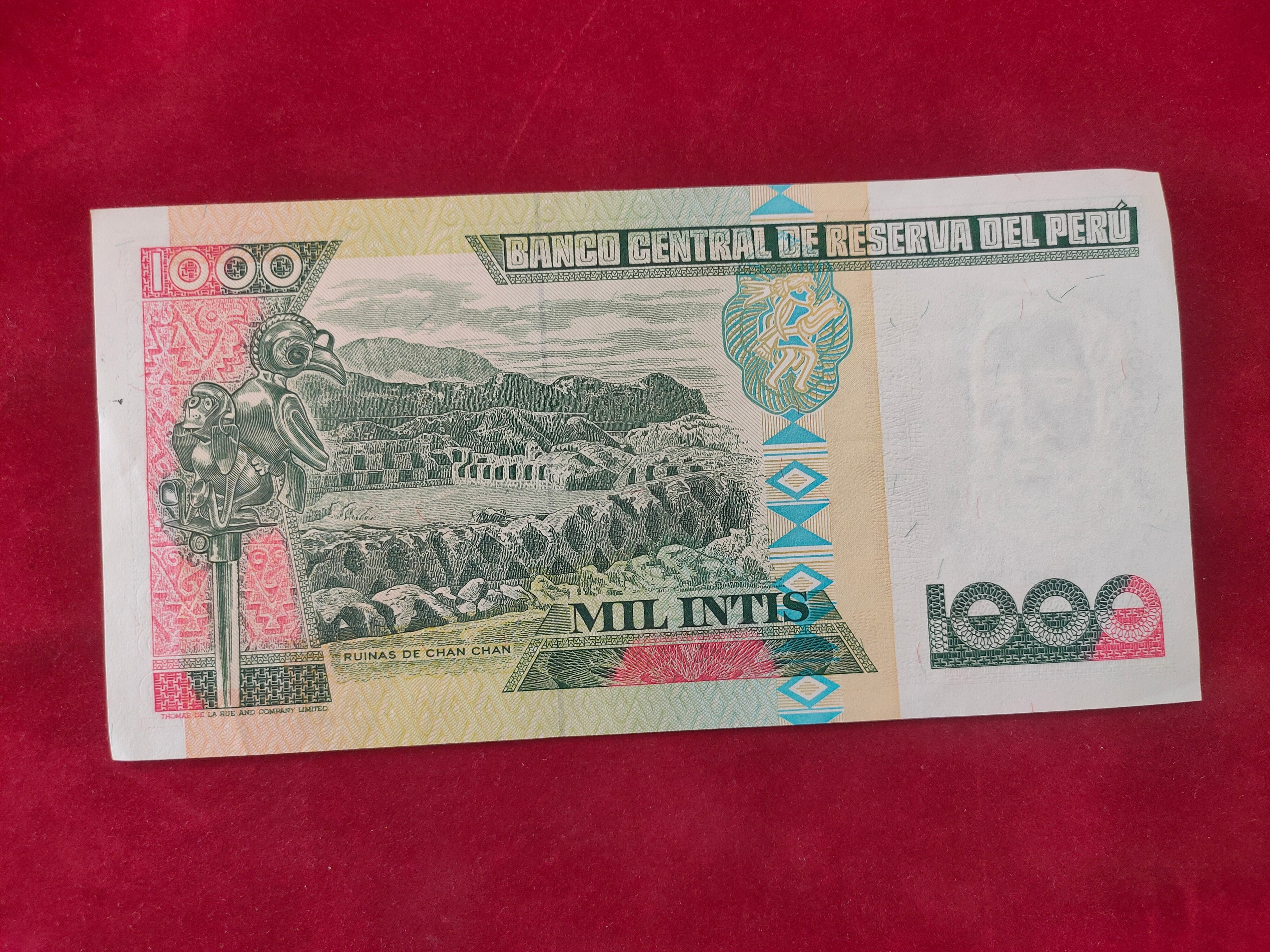 CENTRAL BANK OF PERU 1000  INTIS (V442)