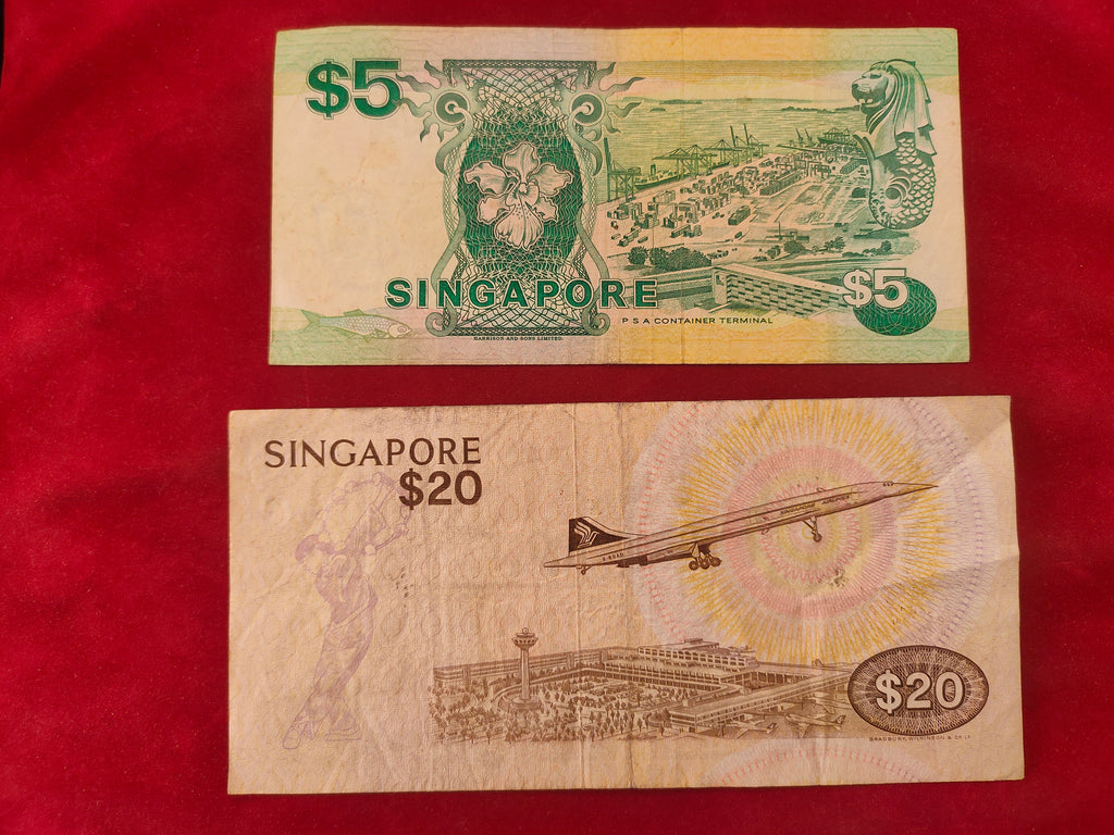 BANK OF SINGAPORE 5, 20 DOLLARS (D897)