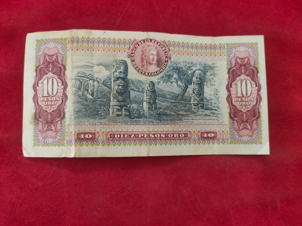 BANK OF COLOMBIA 10 PESOS ORO (D820)