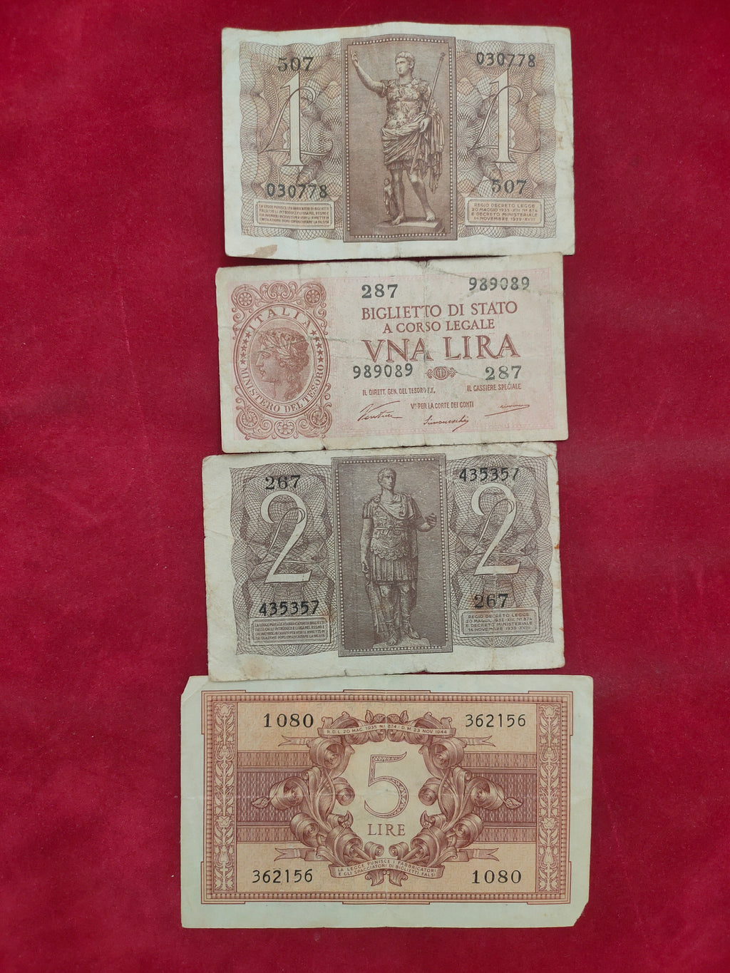 BANK OF ITALY 1, 2,5,10 LIRE (D848)