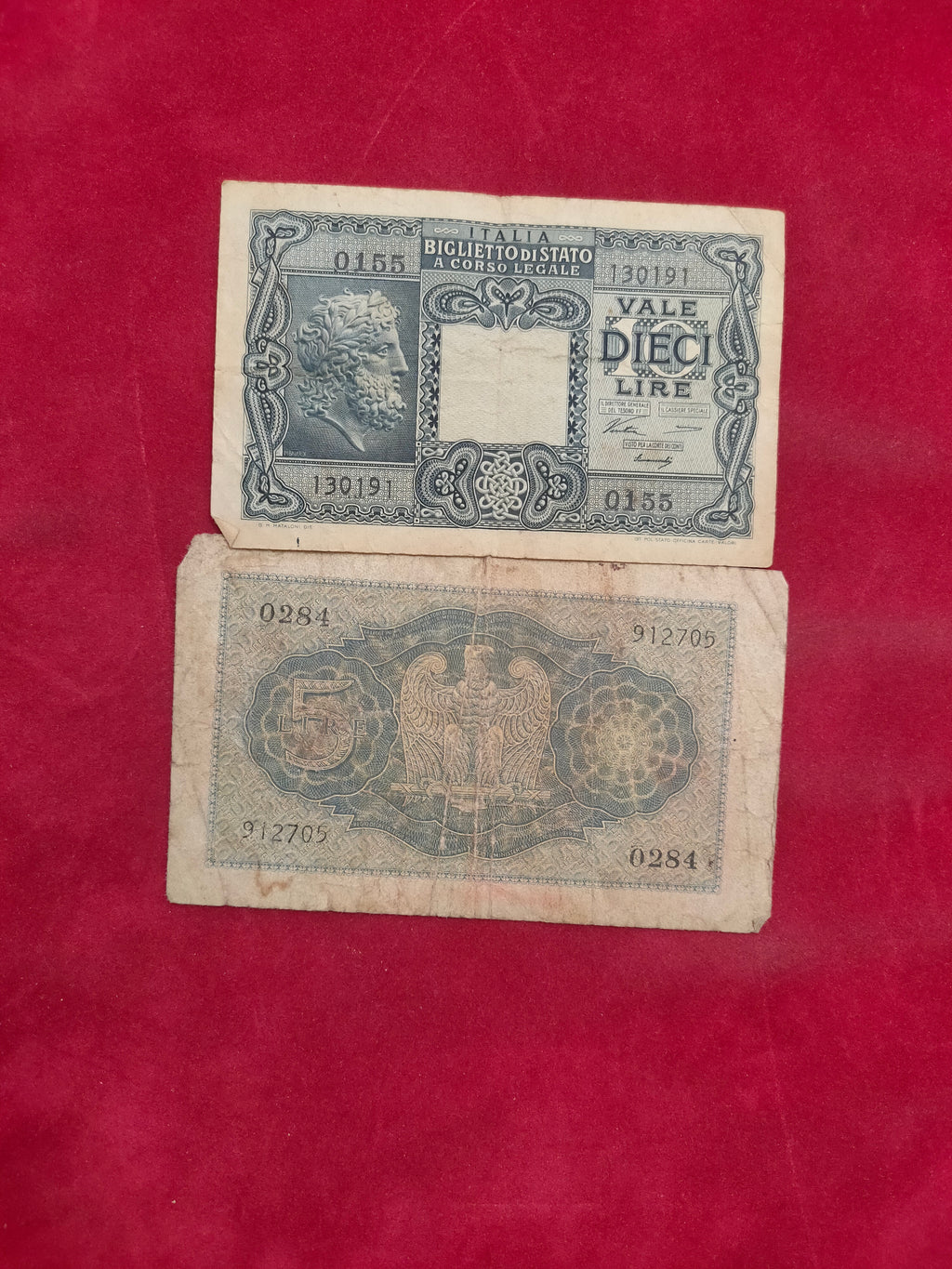 BANK OF ITALY 1, 2,5,10 LIRE (D848)
