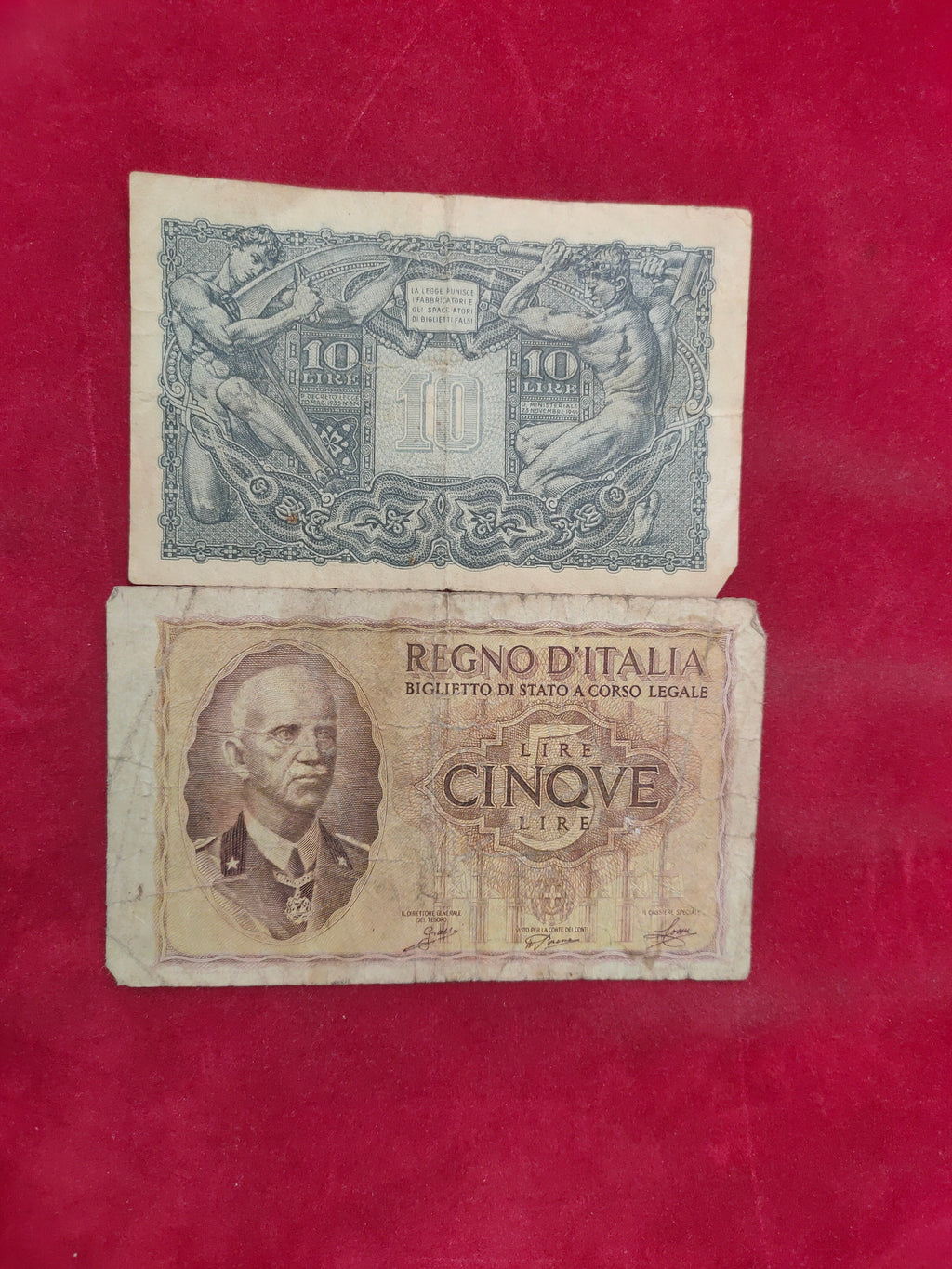 BANK OF ITALY 1, 2,5,10 LIRE (D848)
