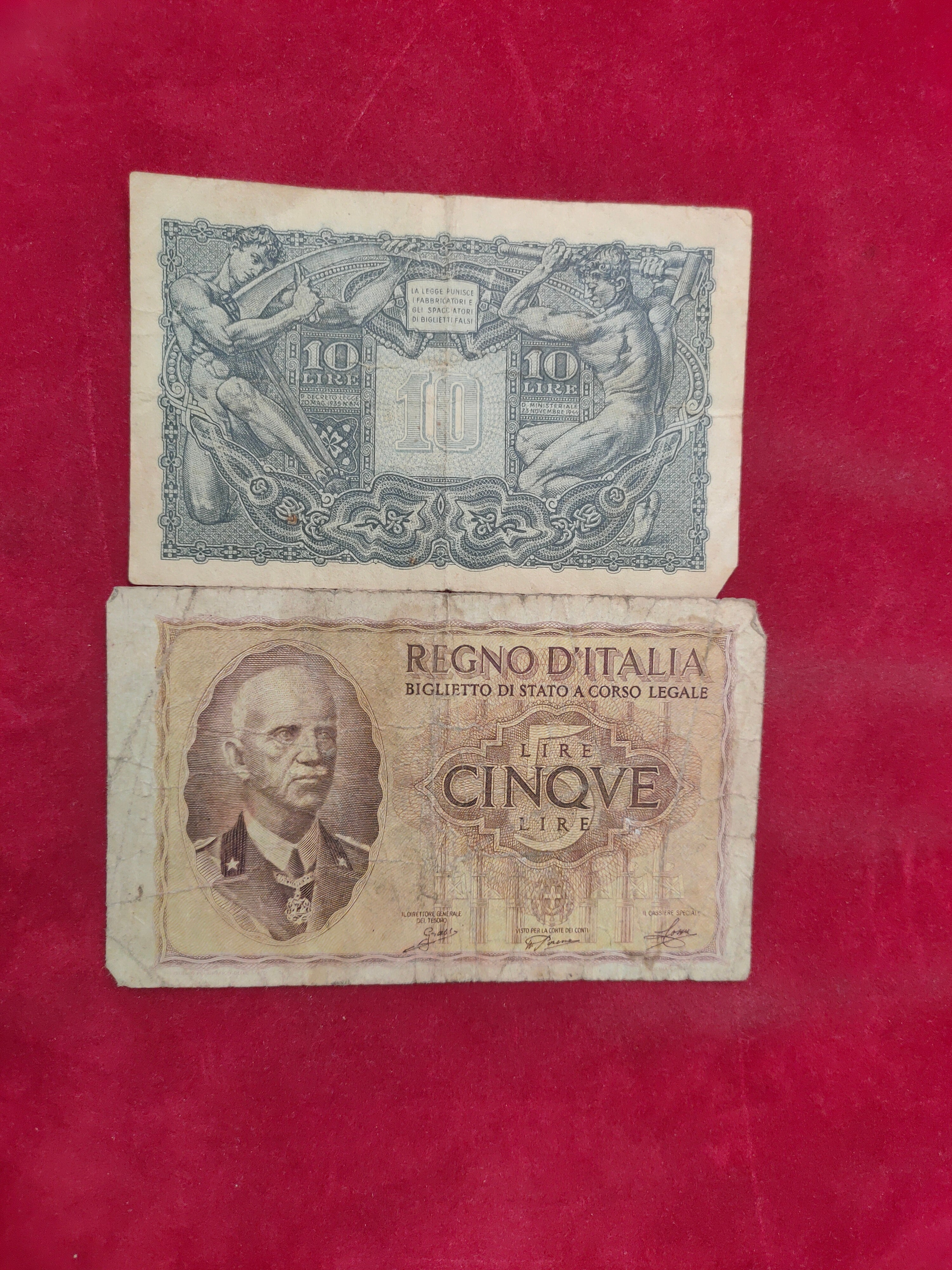 BANK OF ITALY 1, 2,5,10 LIRE (D848)