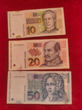 BANK OF CROATIA 10, 20, 50 KUNA (1049)