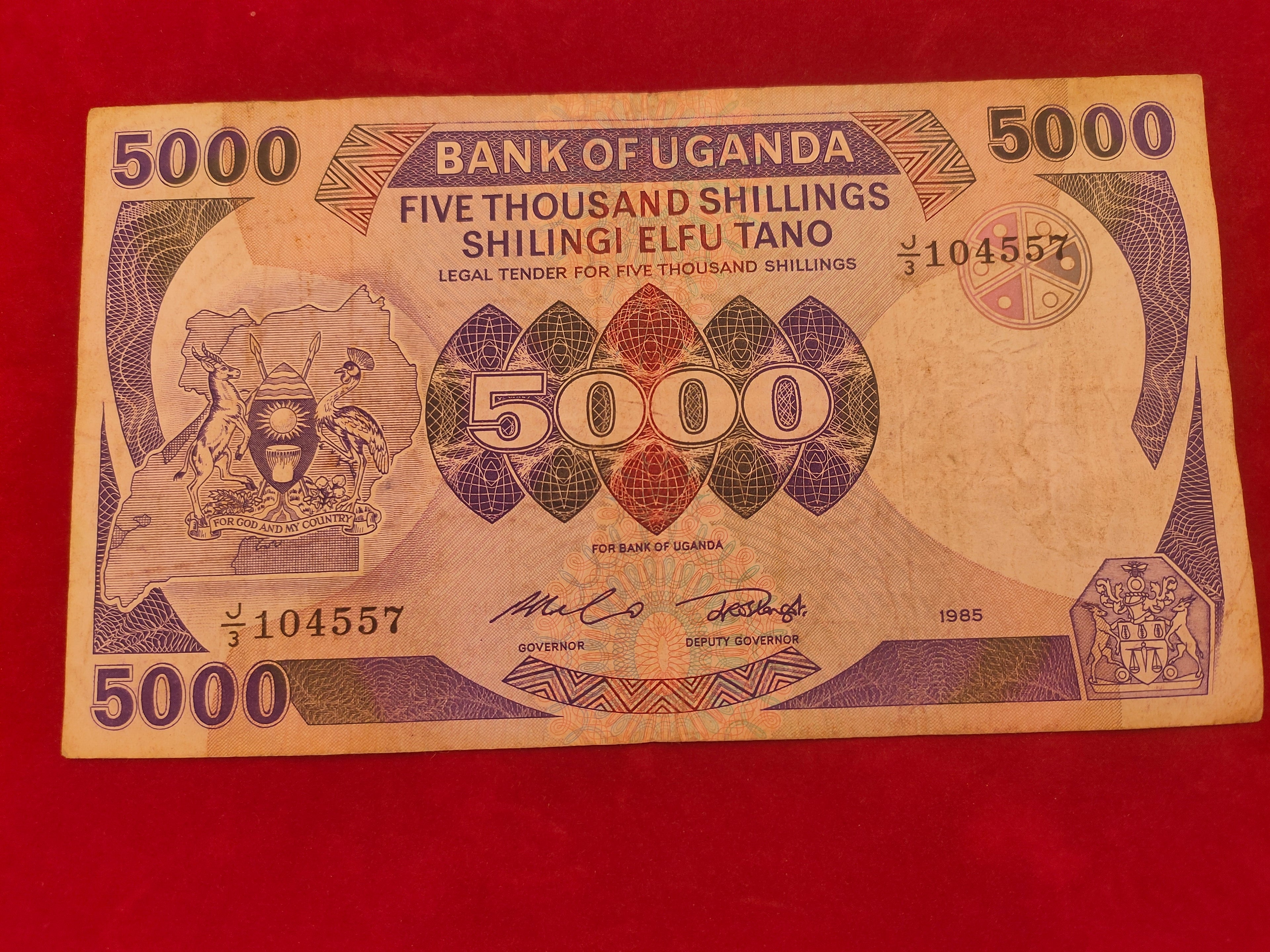 BANK OF UGANDA 5000 SHILLINGS (REF. 136)