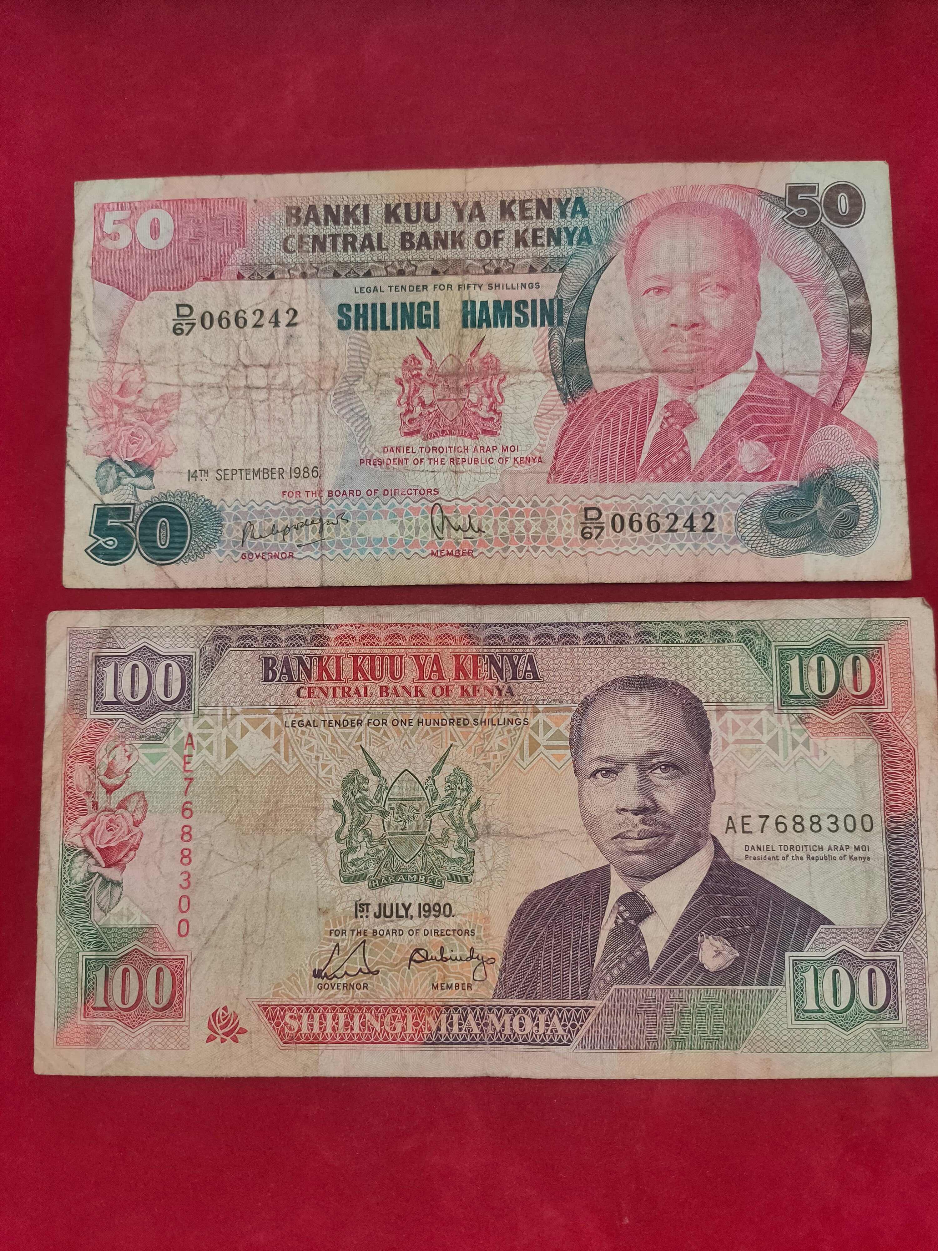 CENTRAL BANK OF KENYA 50, 100 SHILLINGS (REF. 143)