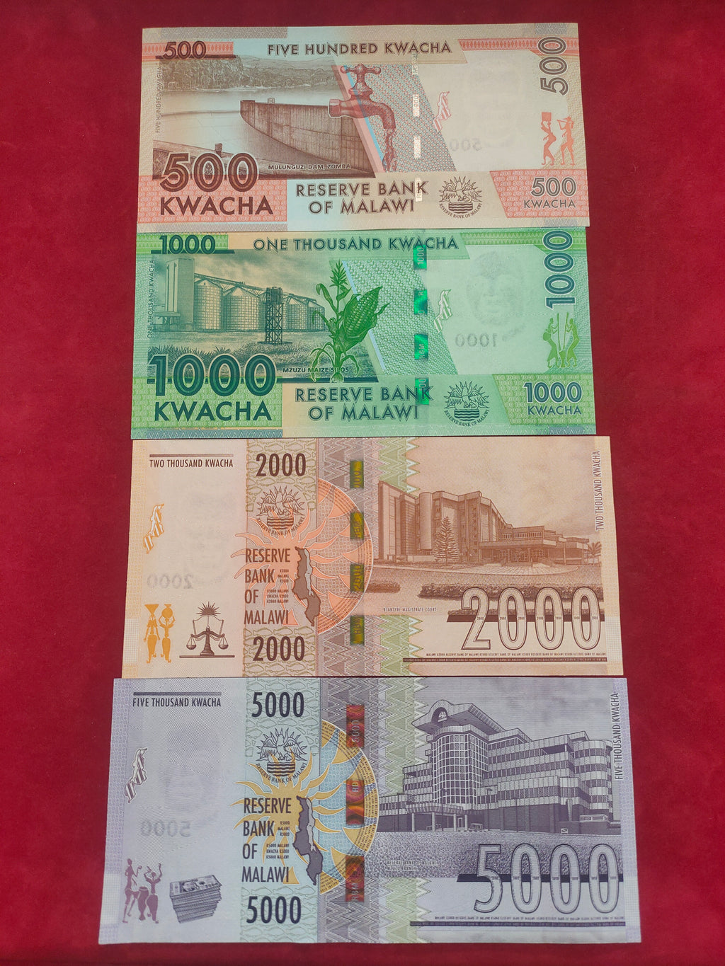 RESERVE BANK OF MALAWI 20, 50, 100, 200, 500, 1000, 2000, 5000 KWACHA (Y067)