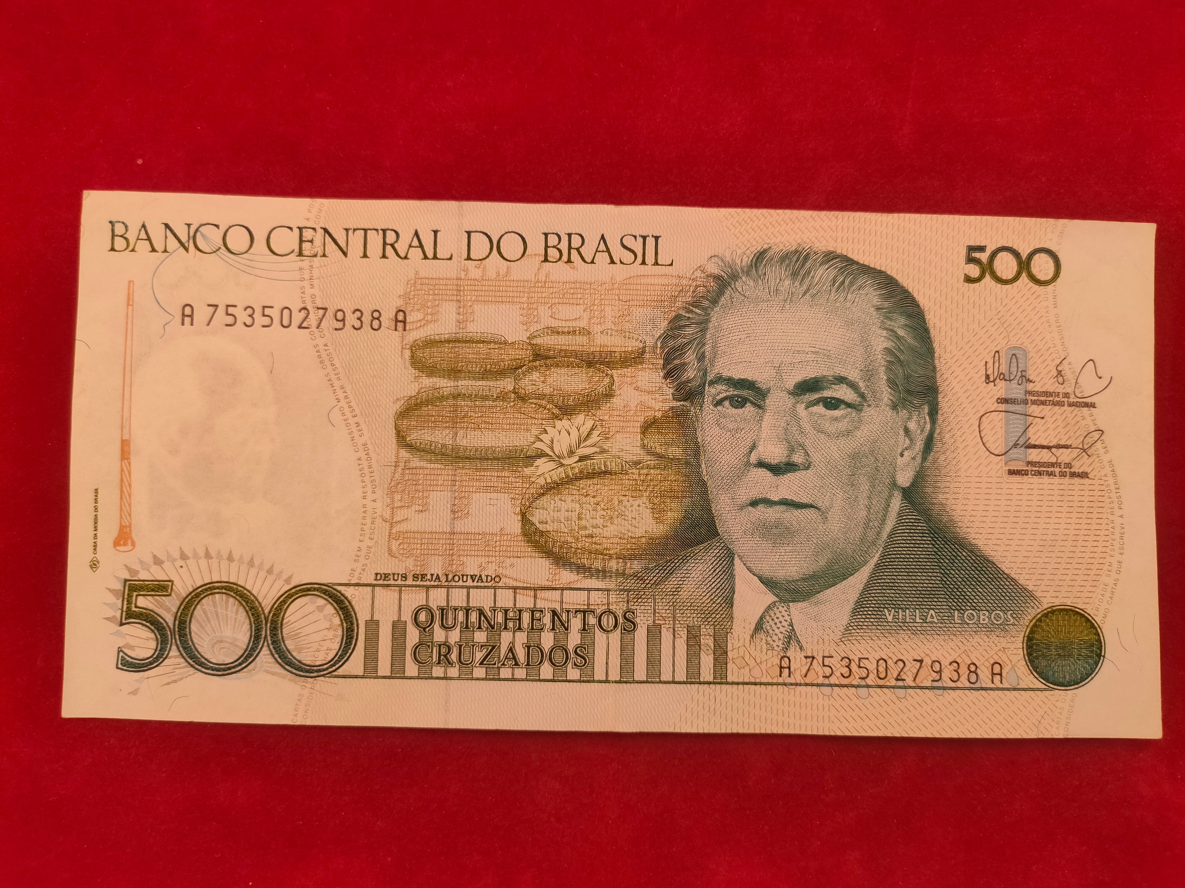 CENTRAL BANK OF BRASIL 500 CRUZADOS (D541)