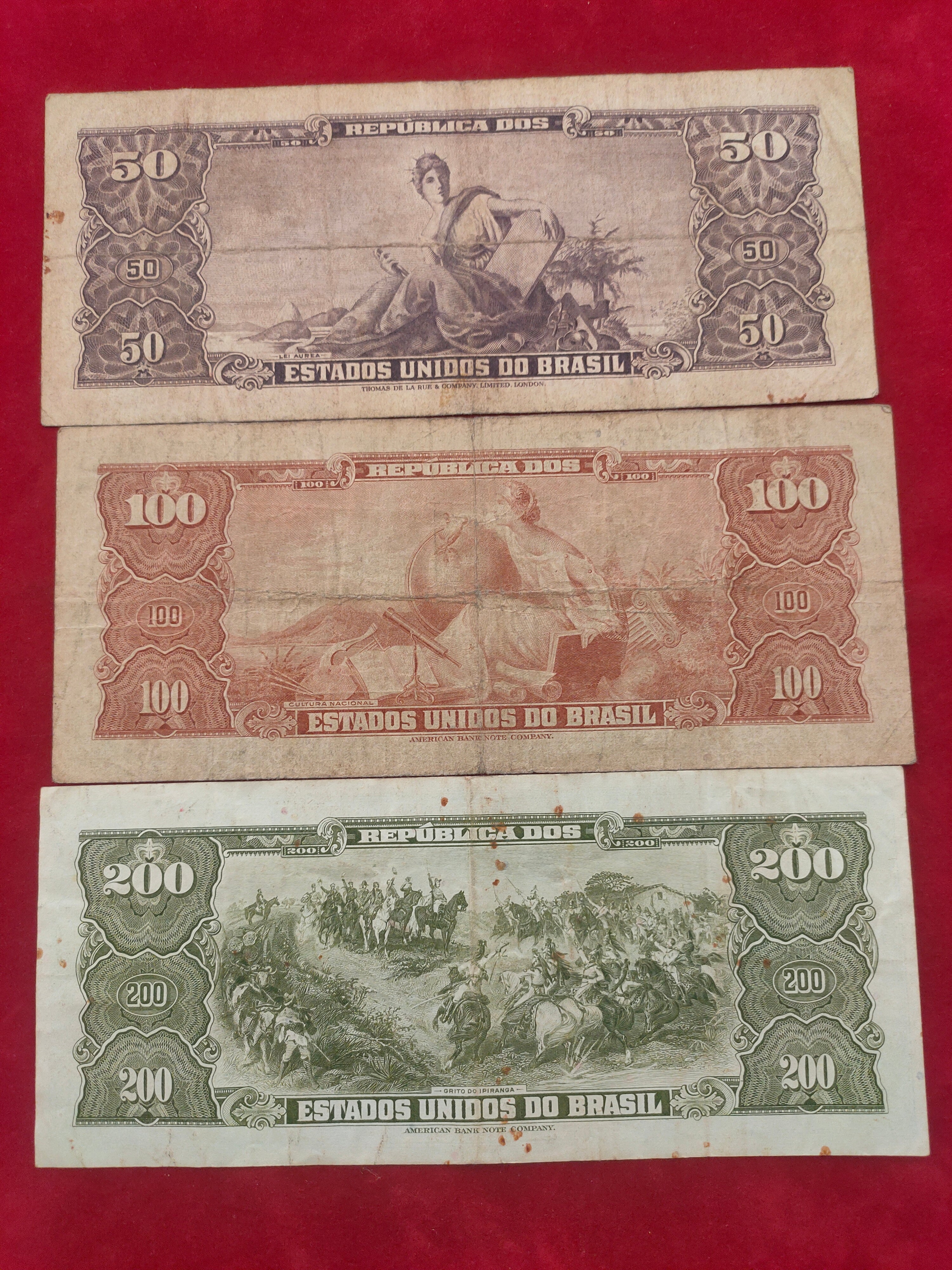 BANK OF BRASIL 50, 100, 200 CRUZEIROS (253)