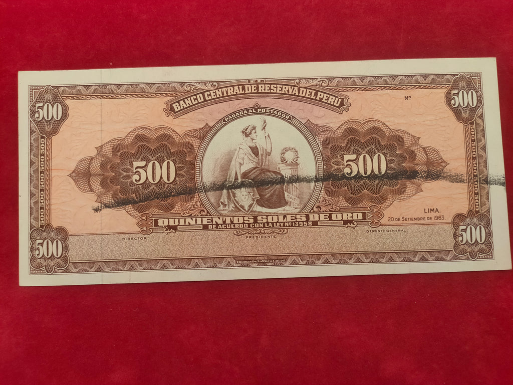 CENTRAL BANK OF PERU 500 SOLES ORO (C320)