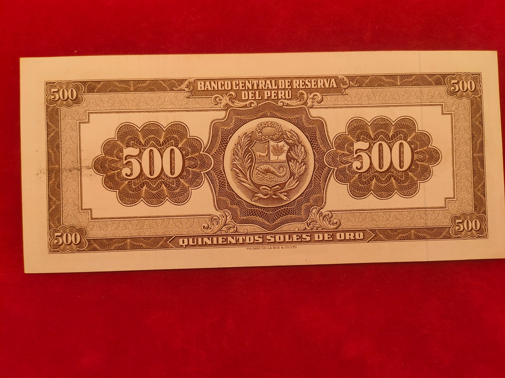 CENTRAL BANK OF PERU 500 SOLES ORO (C320)