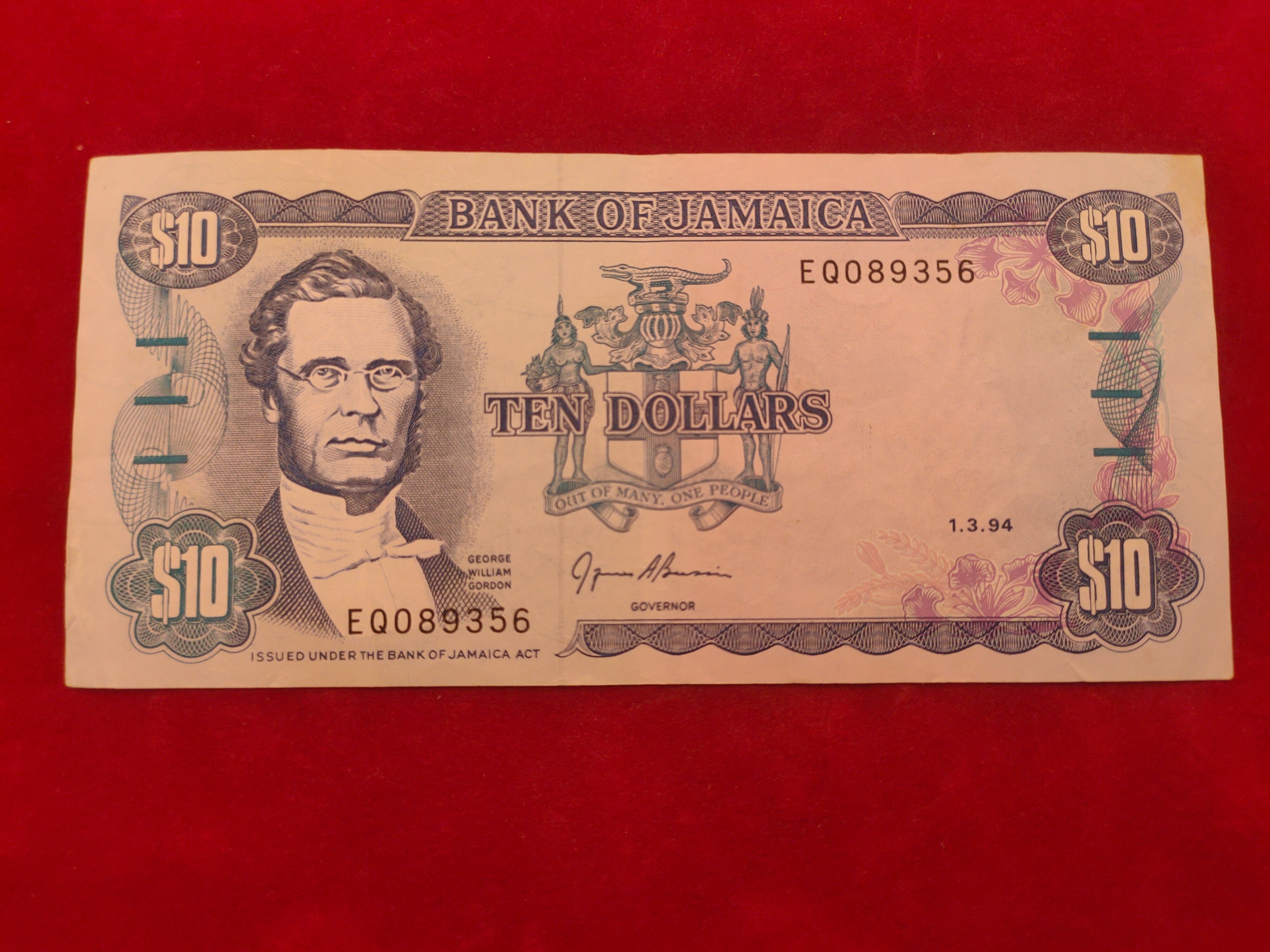 BANK OF JAMAICA 10 DOLLARS (C205)