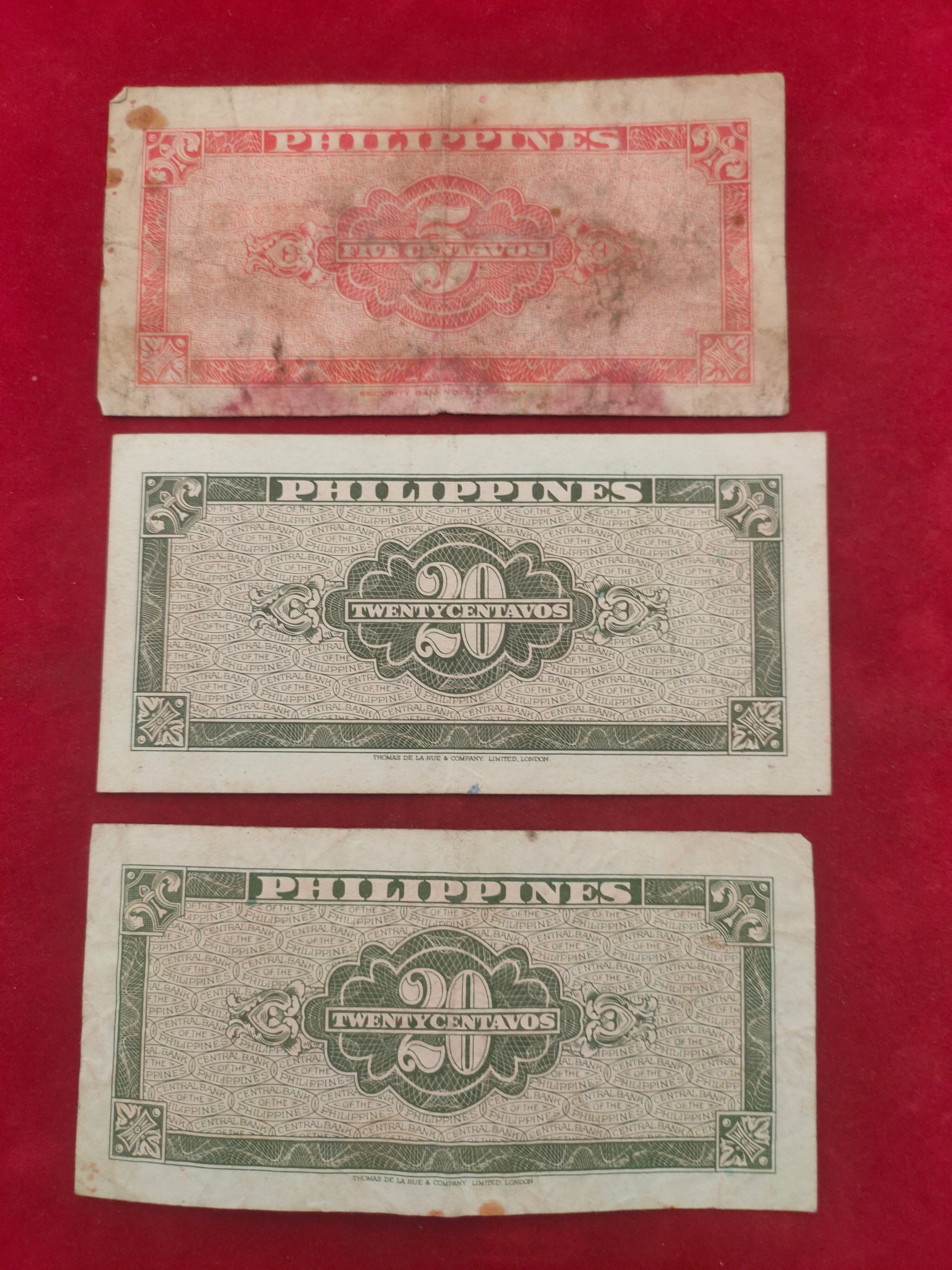 CENTRAL BANK OF PHILIPPINES 5, 20 CENTAVOS (D815)