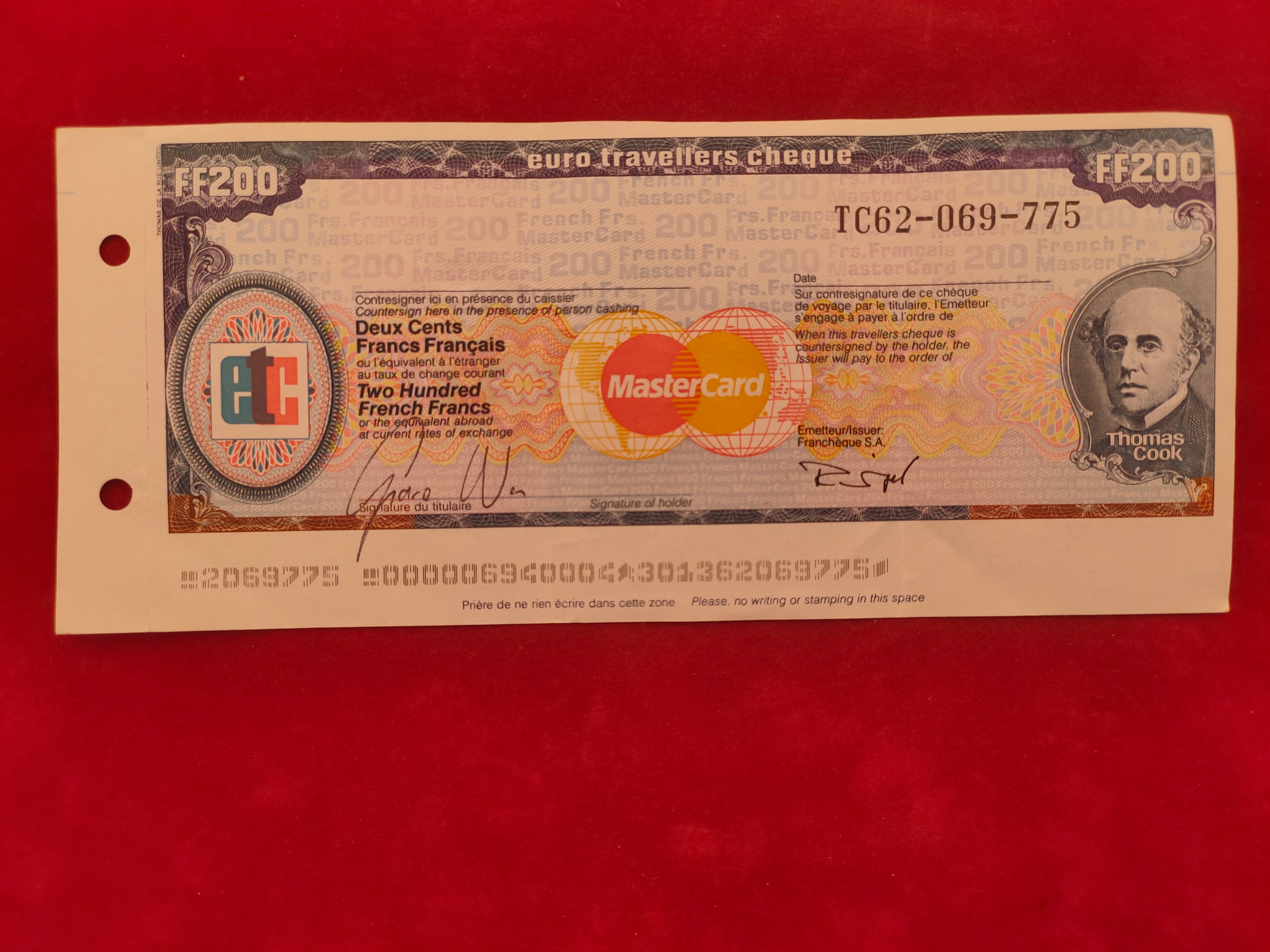 BANK OF UNITED STATES 200FRANCS (D810)