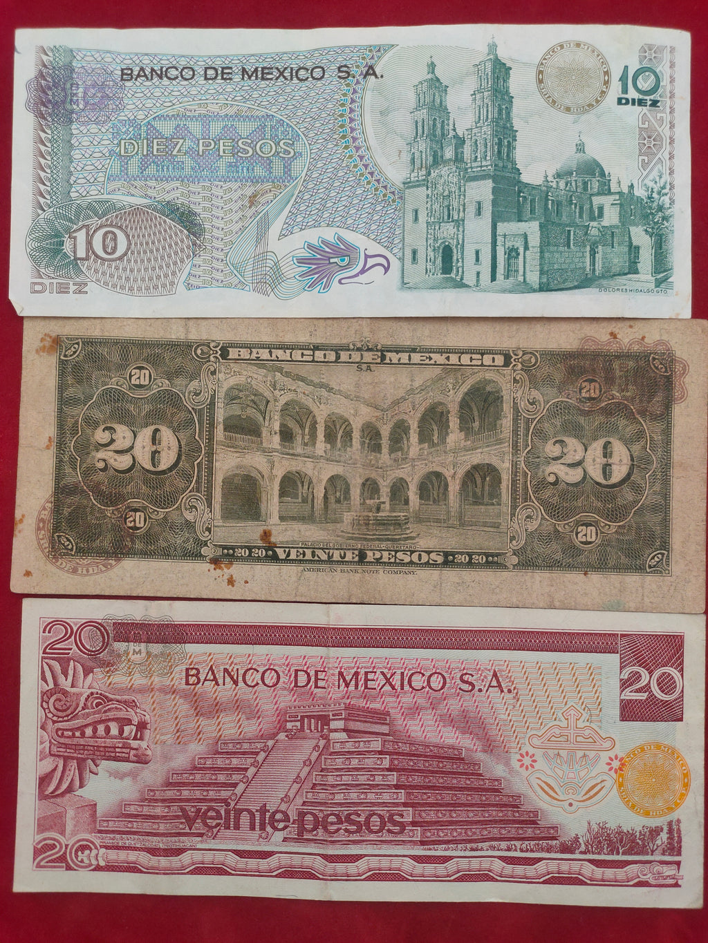 BANK OF MEXICO 10, 20  PESOS (510)
