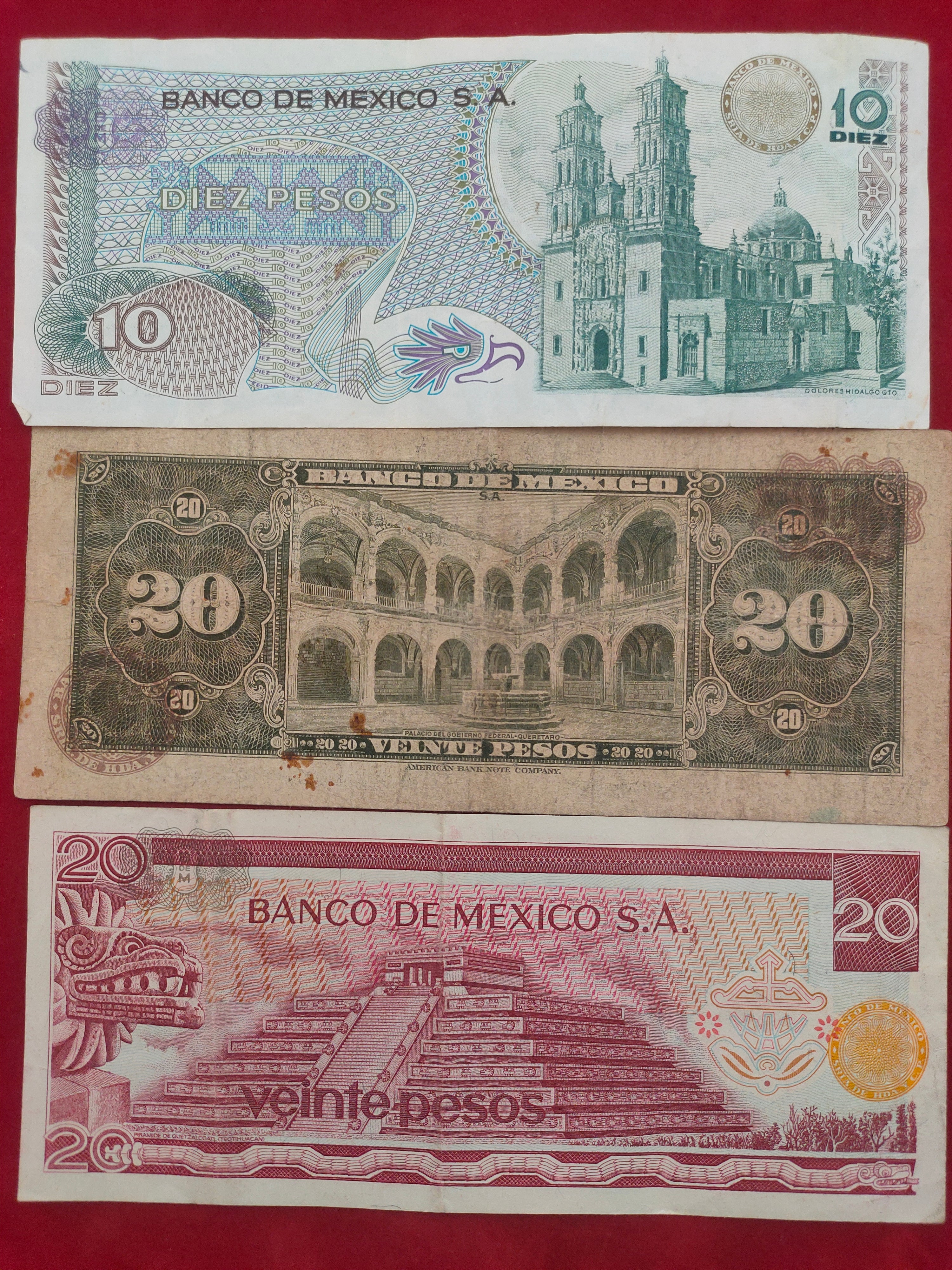 BANK OF MEXICO 10, 20  PESOS (510)