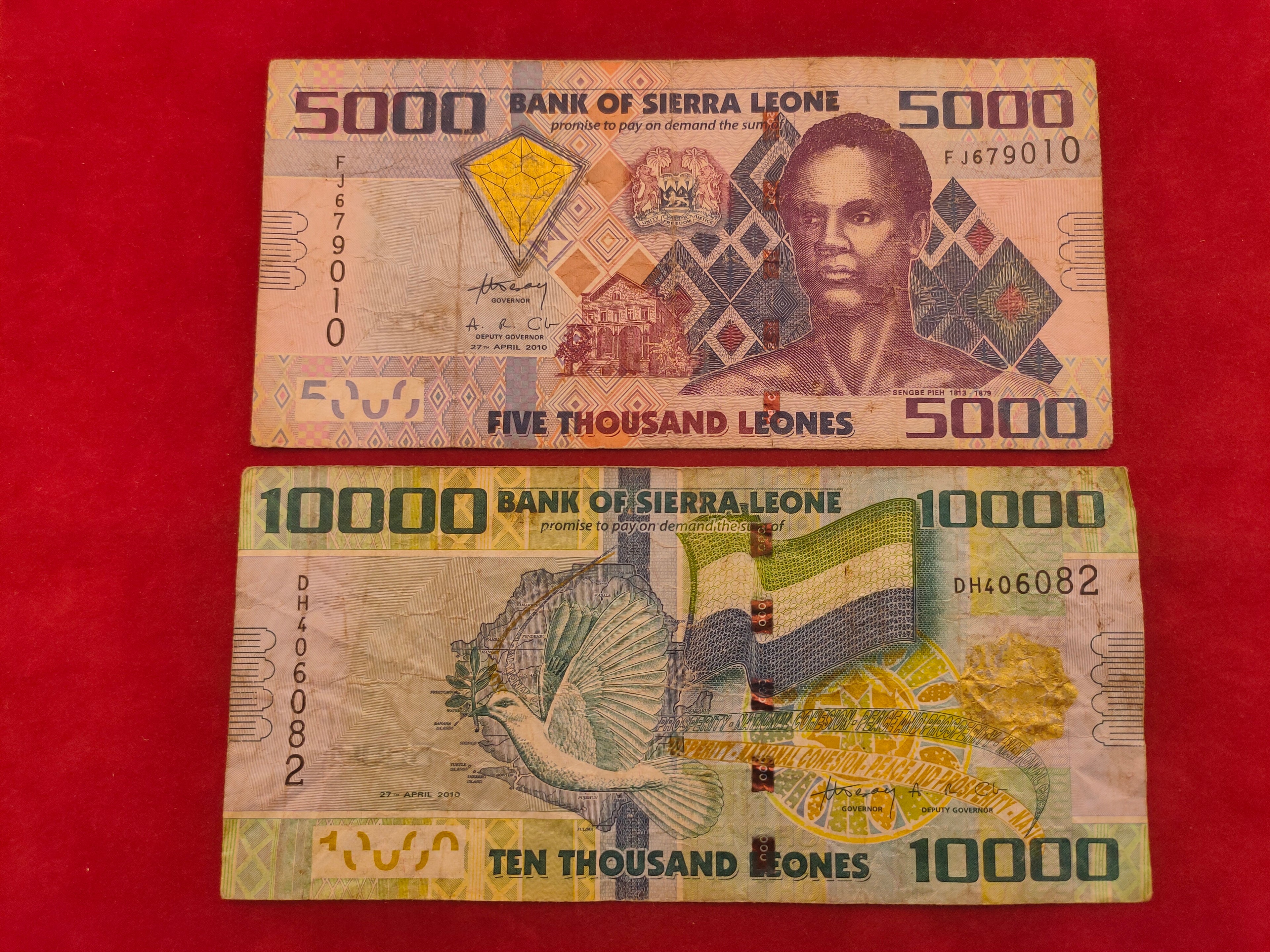 BANK OF SIERRA LEONE 5000, 10000 LEONES (469)