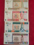 CENTRAL BANK OF CUBA 1, 3, 5, 10 PESOS (482)