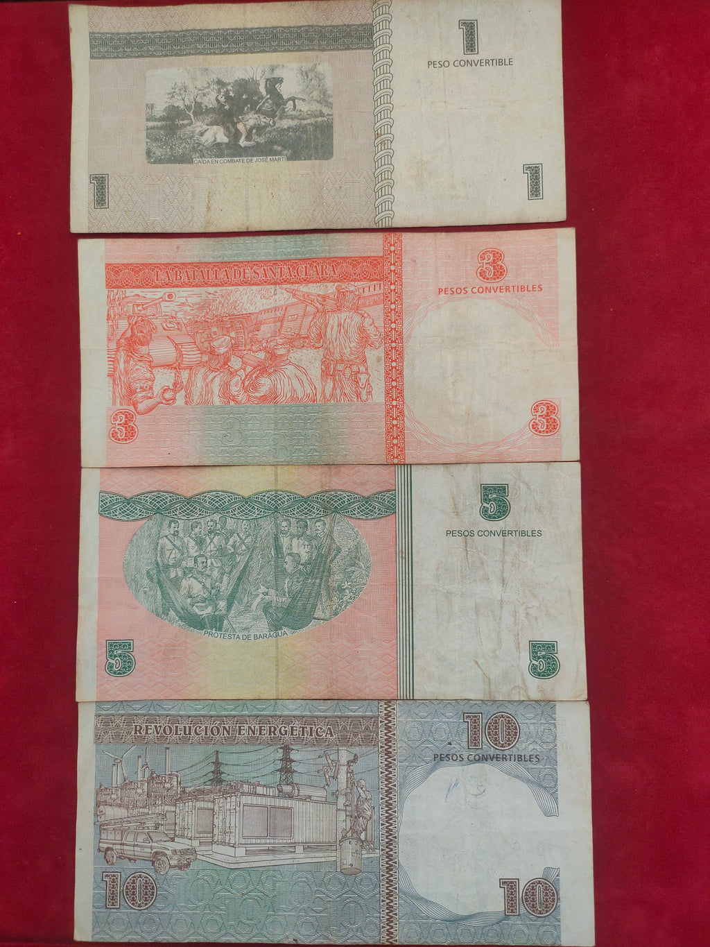 CENTRAL BANK OF CUBA 1, 3, 5, 10 PESOS (482)