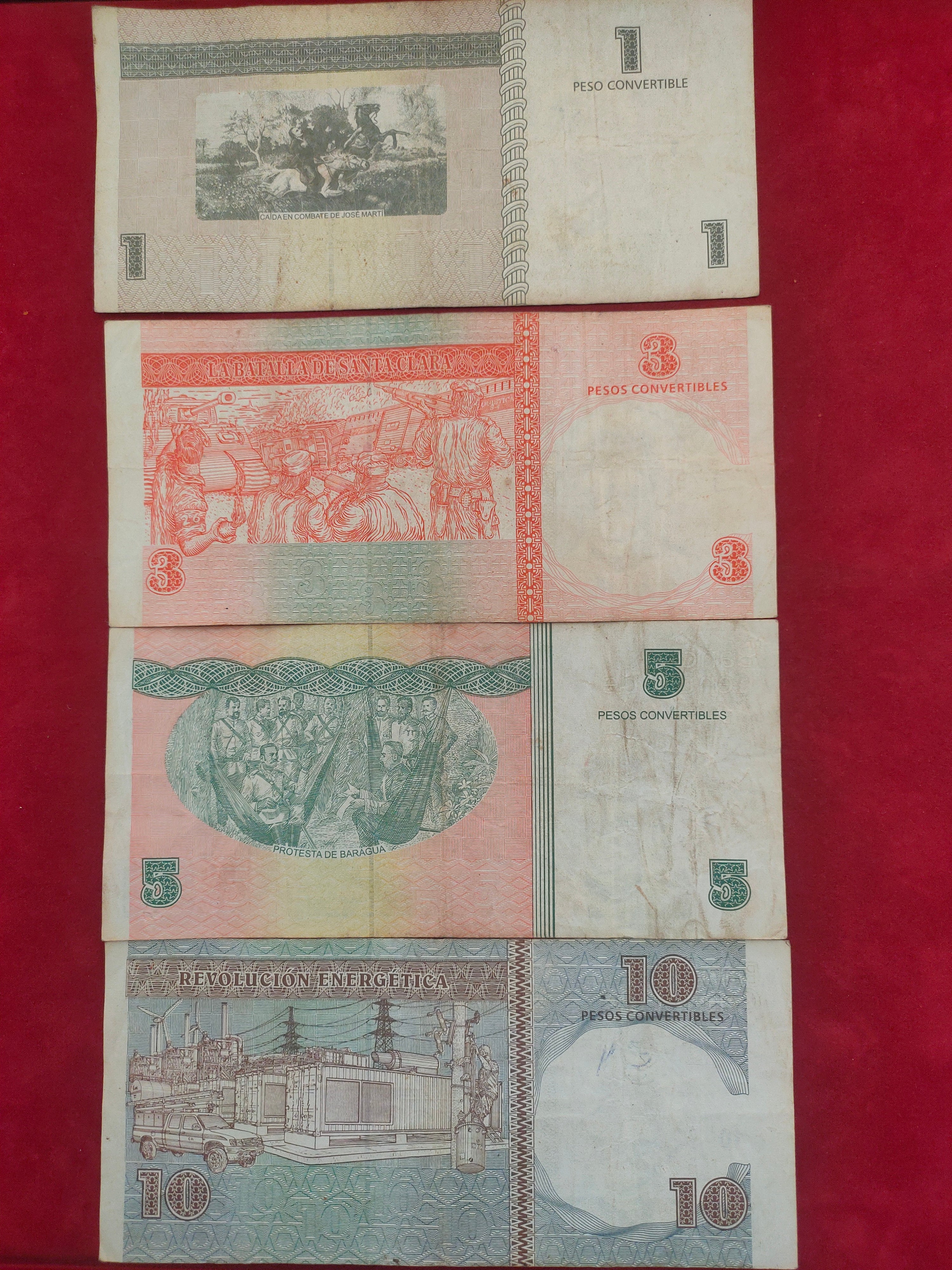 CENTRAL BANK OF CUBA 1, 3, 5, 10 PESOS (482)