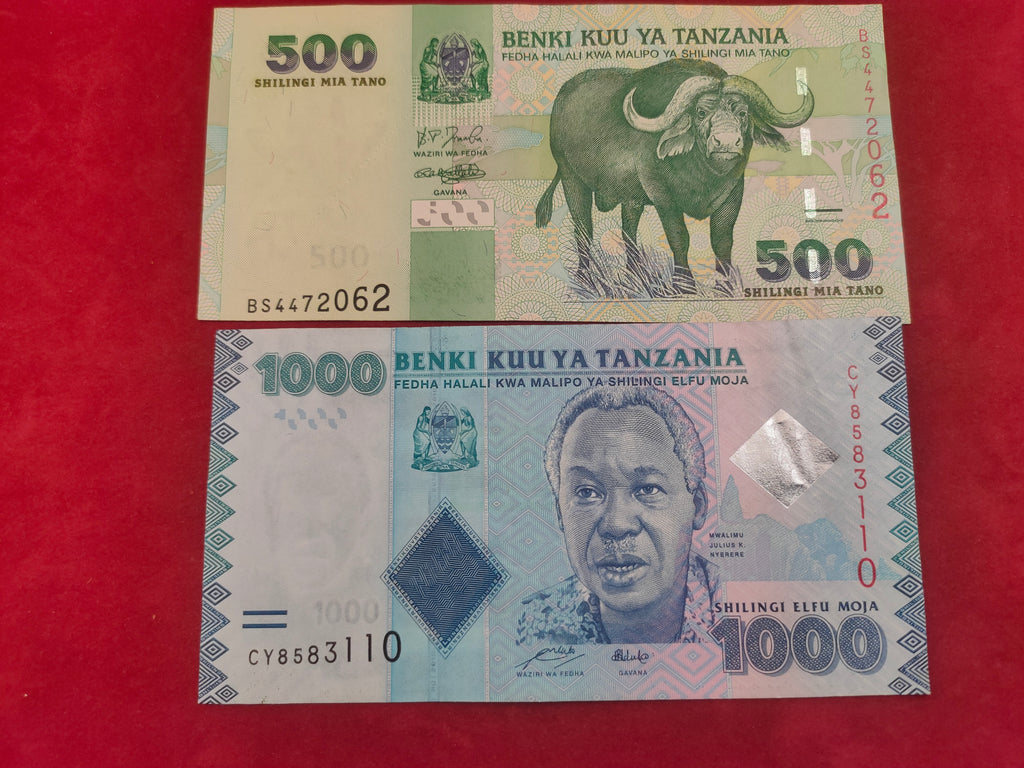 BANK OF TANZANIA 500, 1000 SHILINGS (507)