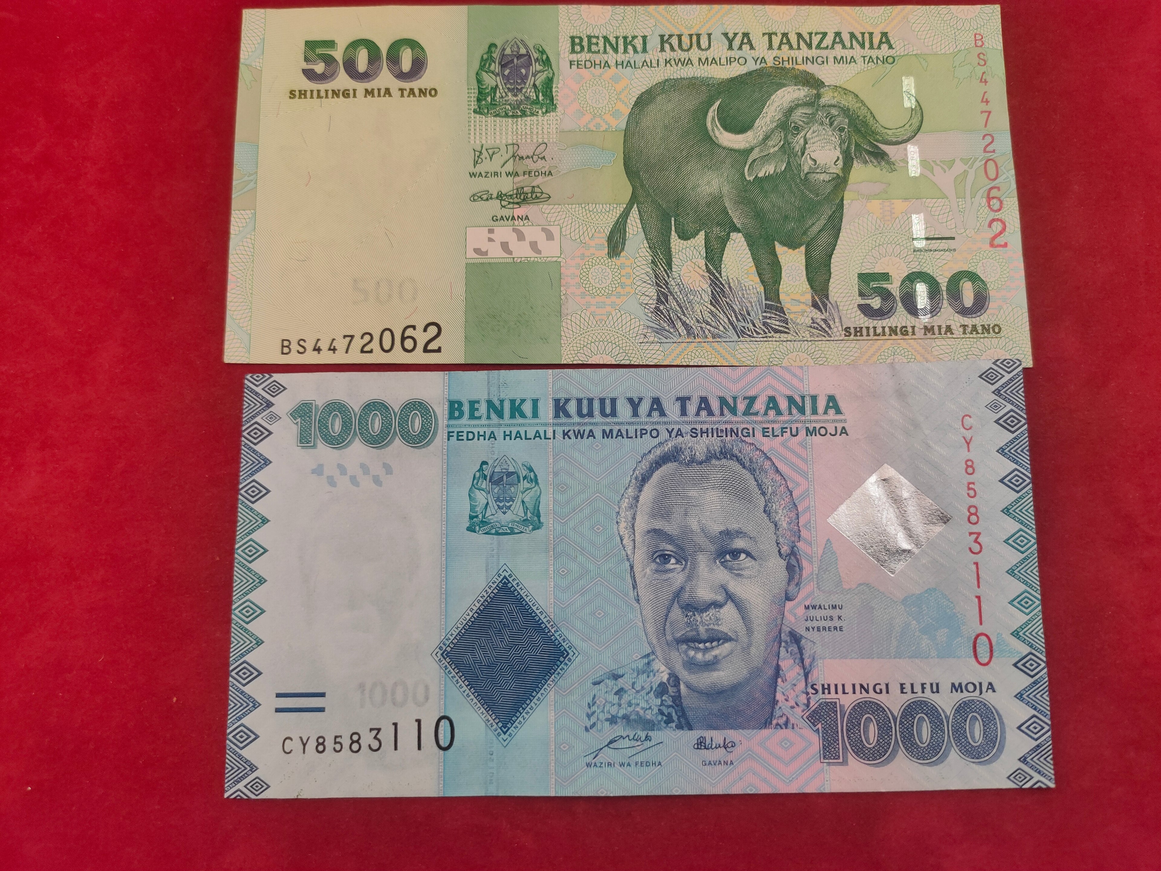 BANK OF TANZANIA 500, 1000 SHILINGS (507)