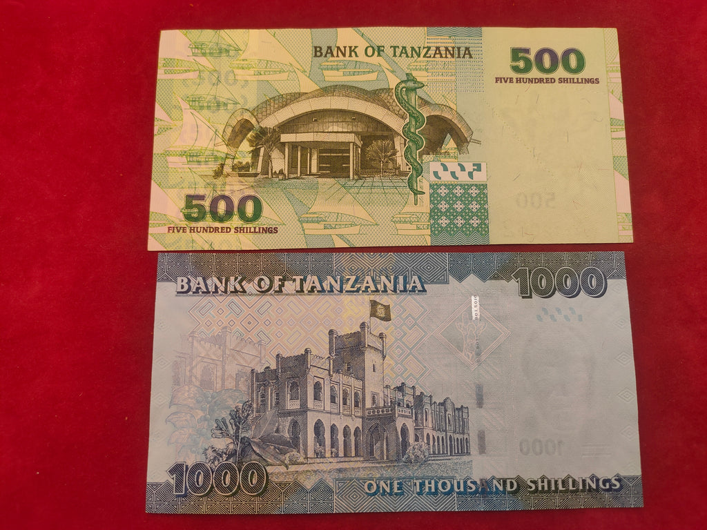 BANK OF TANZANIA 500, 1000 SHILINGS (507)