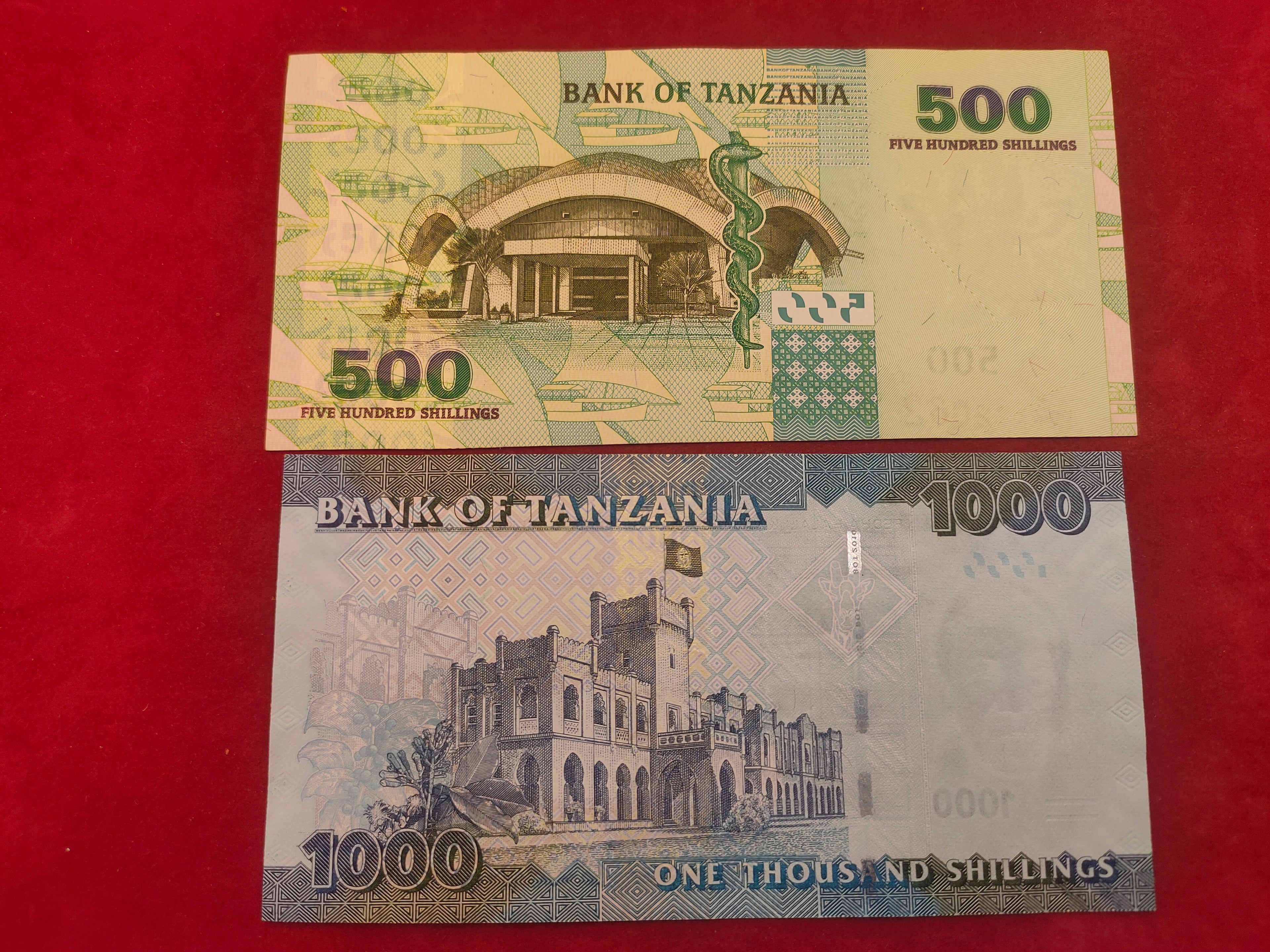 BANK OF TANZANIA 500, 1000 SHILINGS (507)
