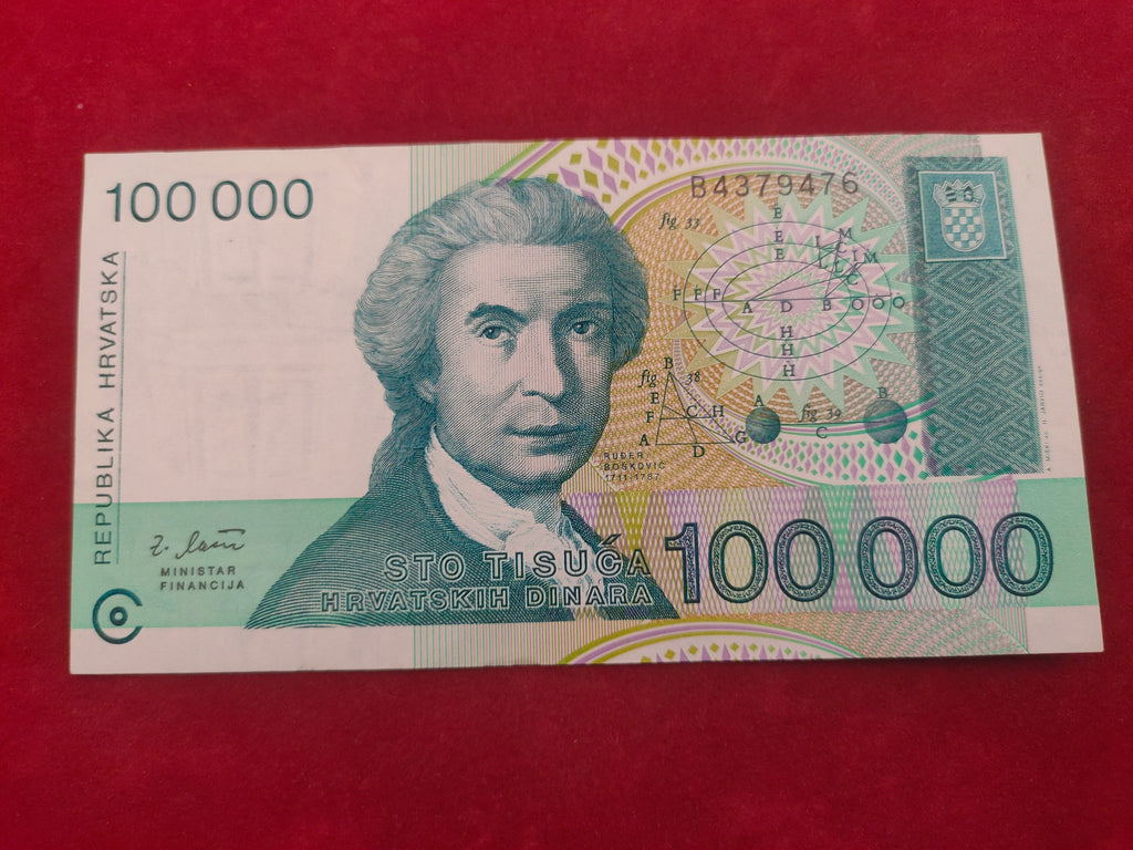 BANK OF CROATIA 100000 DINARA (617)