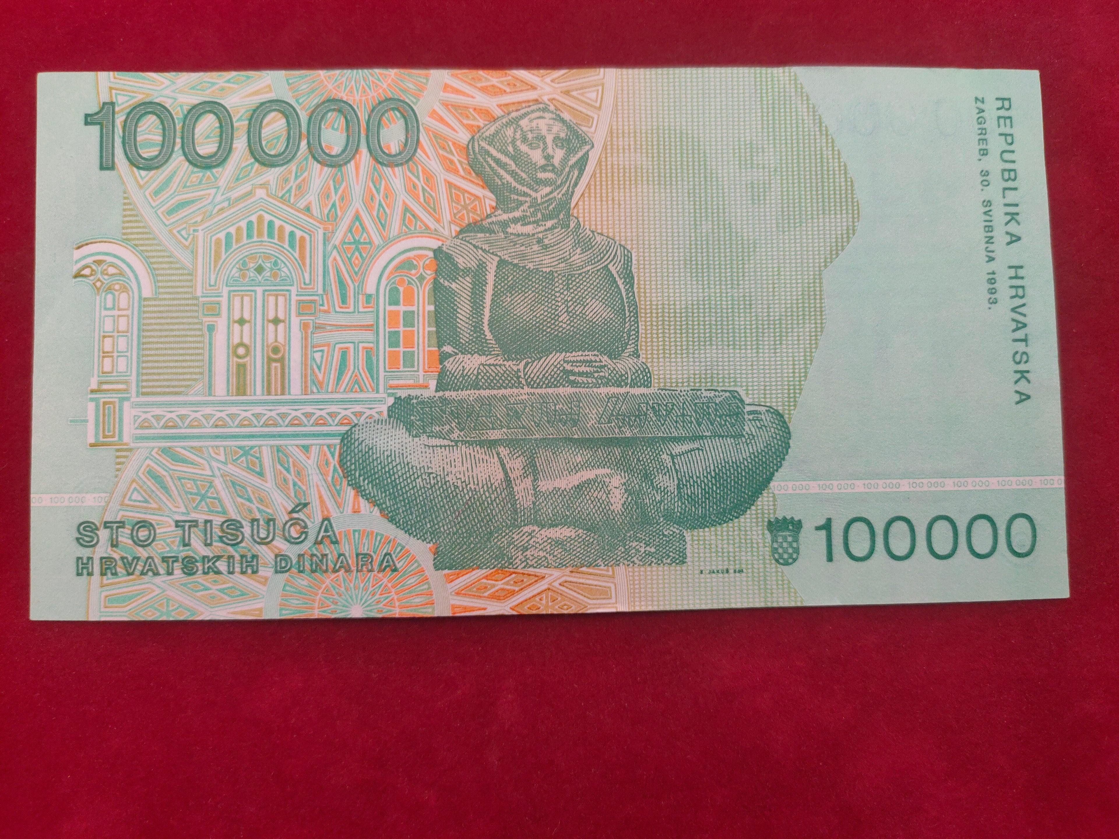 BANK OF CROATIA 100000 DINARA (617)