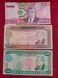 CENTRAL BANK OF TURKMENISTAN 100, 500, 1000, 5000, 10000 MANAT (624)