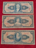 BANK OF BRASIL 10, 50, 100 CRUZEIROS (Y224)