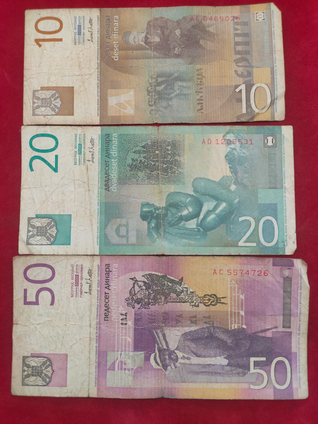 BANK OF SERBIA 10,20, 30, 100, 200 DINARA (Y291)